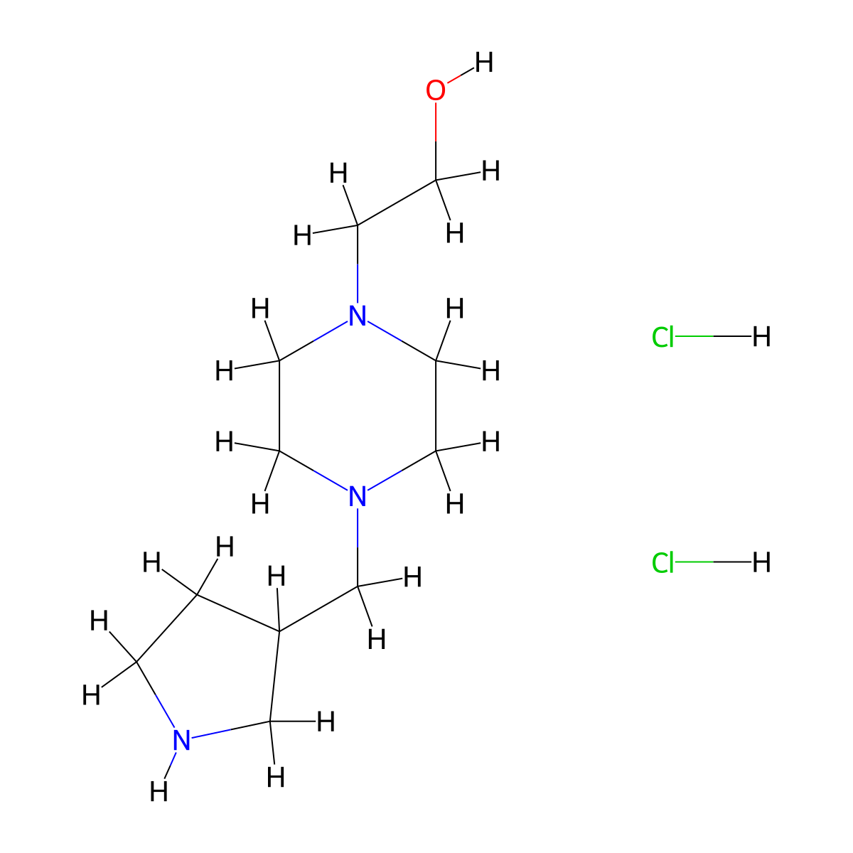 2-[4-(3-Pyrrolidinylmethyl)-1-piperazinyl]-1-ethanol dihydrochloride molecular structure, CAS 1219964-38-1