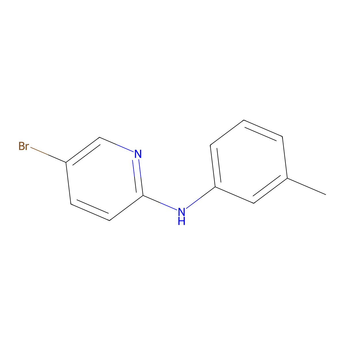 N-(5-Bromo-2-pyridinyl)-N-(3-methylphenyl)amine molecular structure, CAS 1219964-39-2