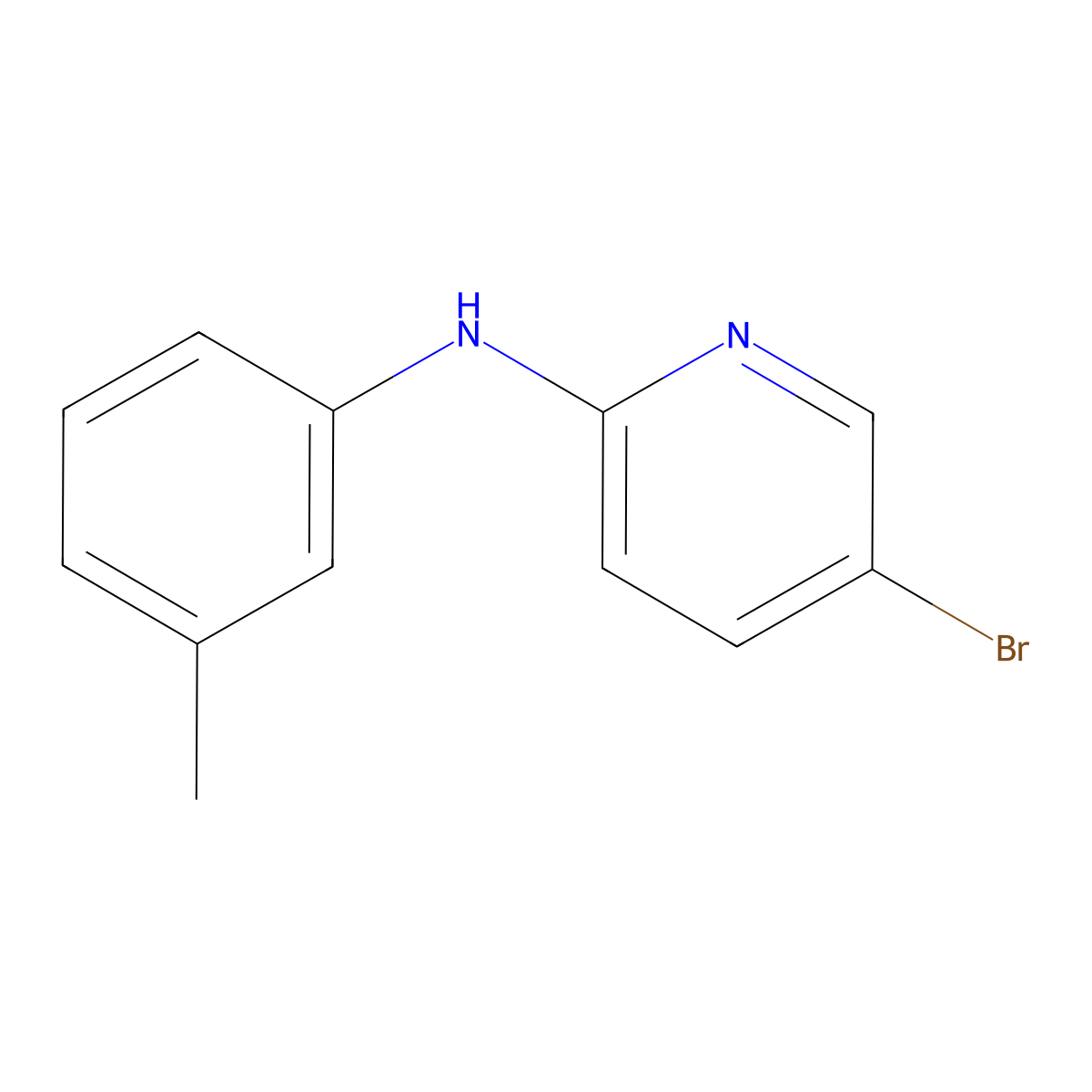 N-(5-Bromo-2-pyridinyl)-N-(3-methylphenyl)amine molecular structure, CAS 1219964-39-2