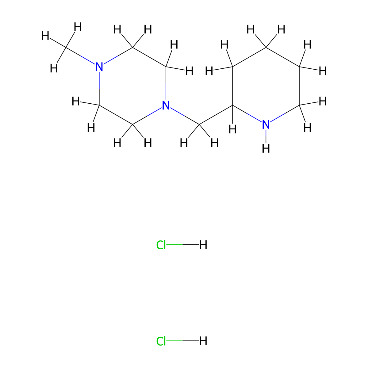 1-Methyl-4-(2-piperidinylmethyl)piperazine dihydrochloride molecular structure, CAS 1219964-43-8