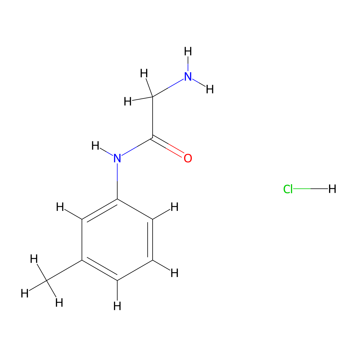 2-Amino-N-(3-methylphenyl)acetamide hydrochloride molecular structure, CAS 1219964-55-2