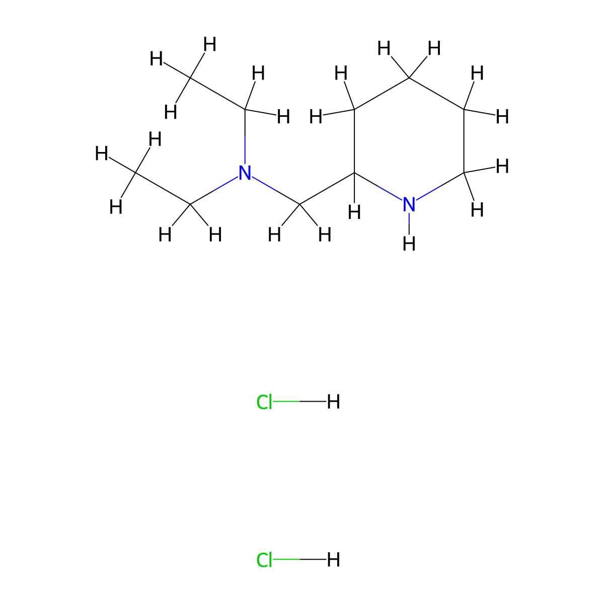 Diethyl(piperidin-2-ylmethyl)amine dihydrochloride molecular structure, CAS 1219964-56-3