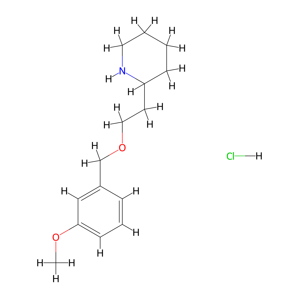 2-{2-[(3-Methoxybenzyl)oxy]ethyl}piperidine hydrochloride molecular structure, CAS 1219964-61-0