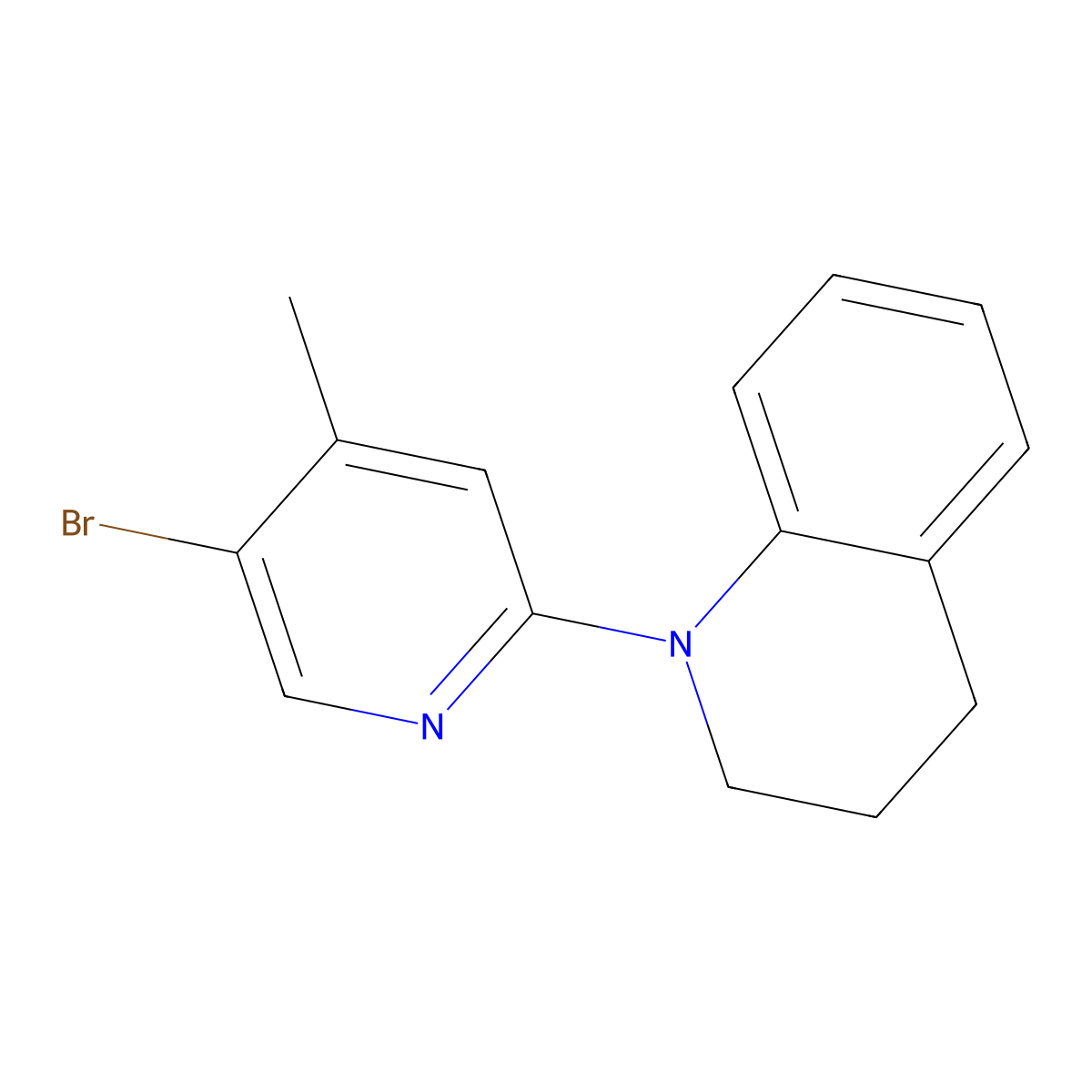 1-(5-Bromo-4-methyl-2-pyridinyl)-1,2,3,4-tetrahydroquinoline molecular structure, CAS 1219964-63-2