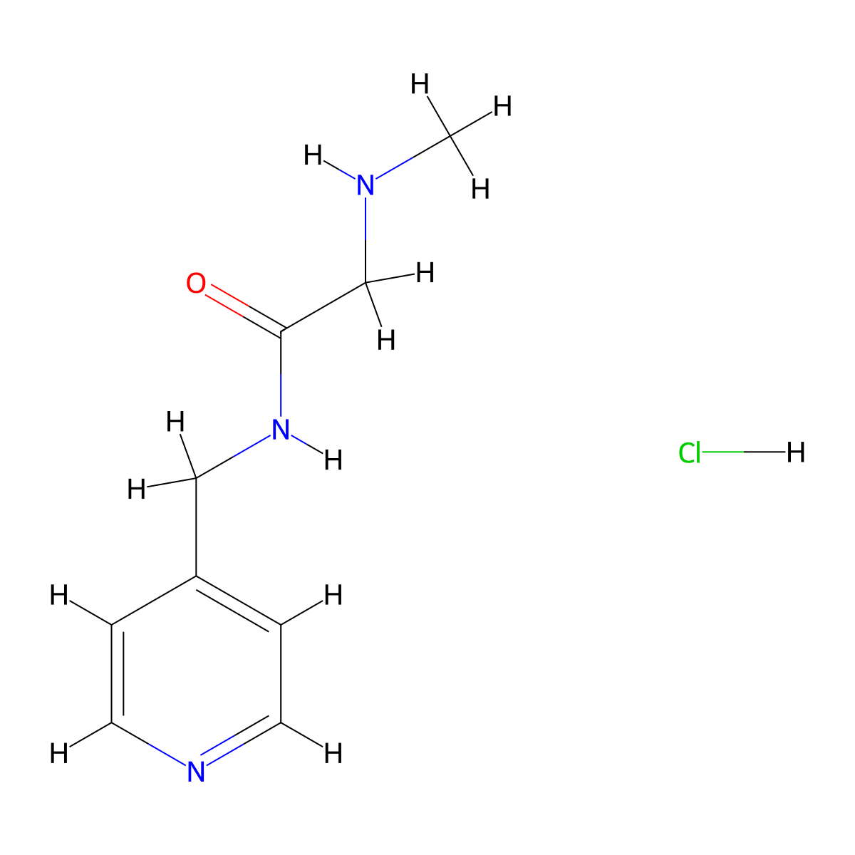 2-(Methylamino)-N-(4-pyridinylmethyl)acetamide hydrochloride molecular structure, CAS 1219964-66-5