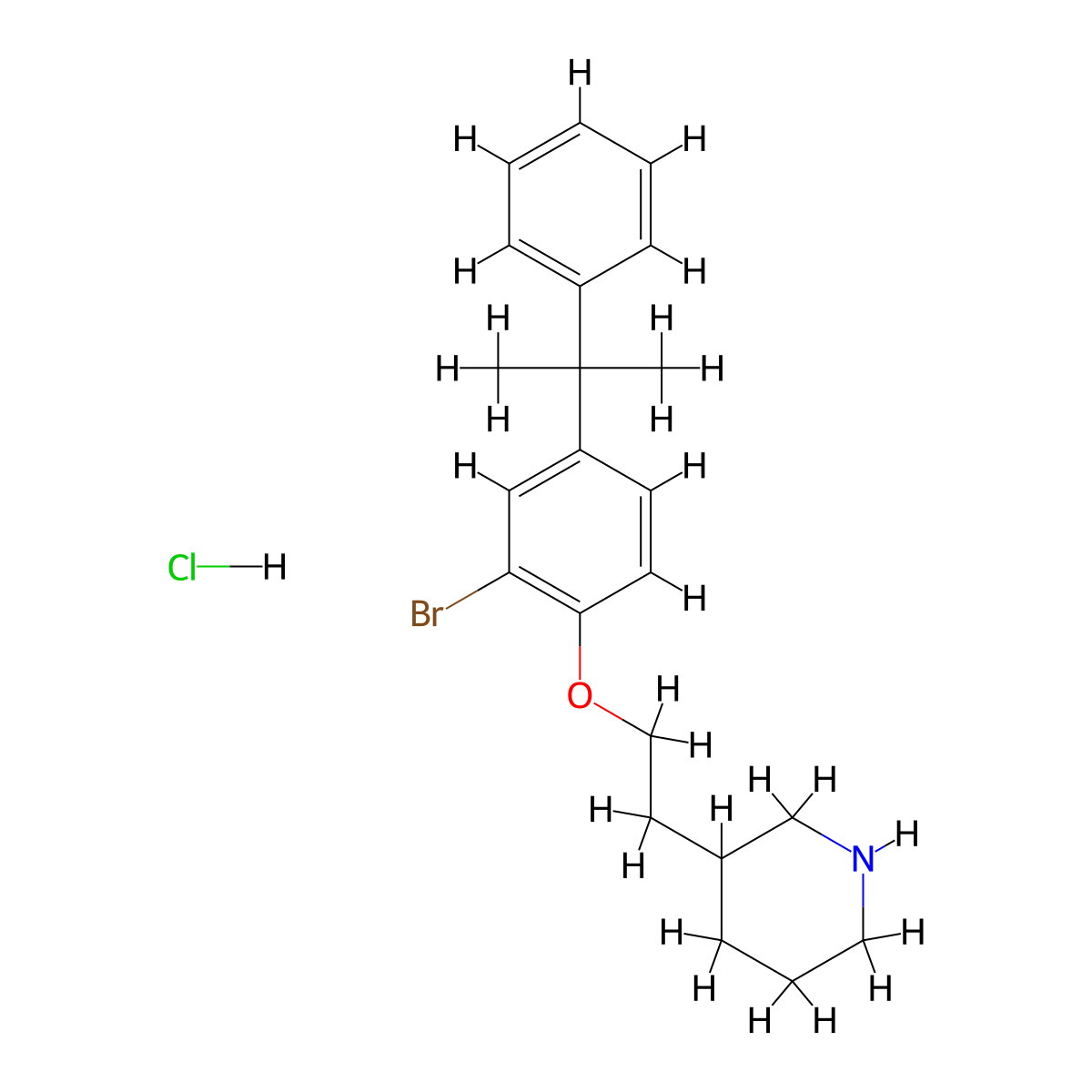 3-{2-[2-Bromo-4-(1-methyl-1-phenylethyl)phenoxy]-ethyl}piperidine hydrochloride molecular structure, CAS 1219964-67-6