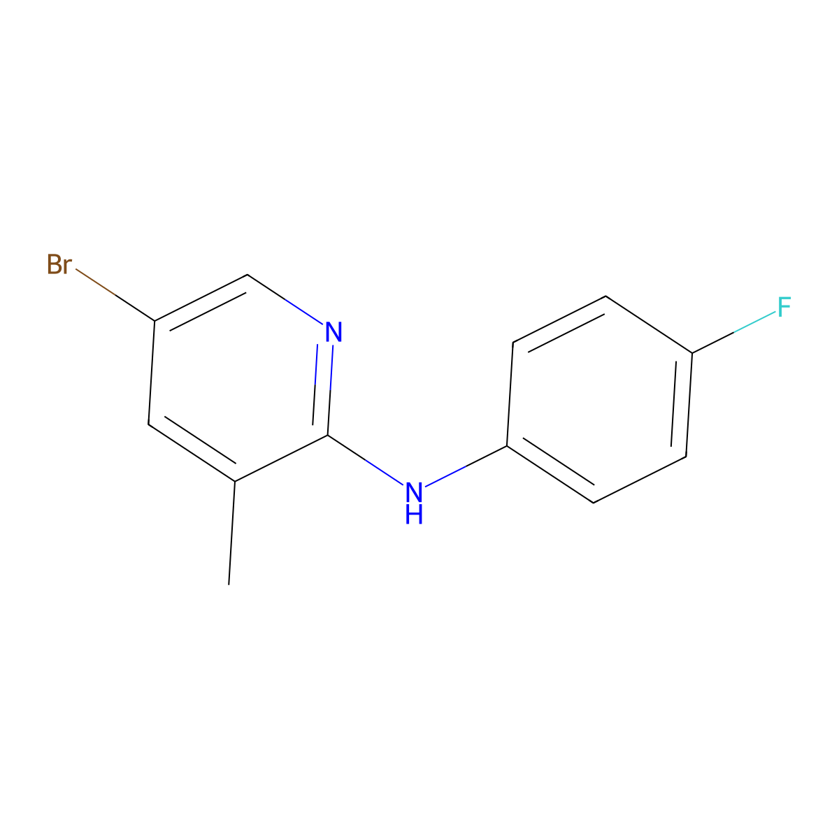 5-bromo-N-(4-fluorophenyl)-3-methylpyridin-2-amine molecular structure, CAS 1219967-14-2