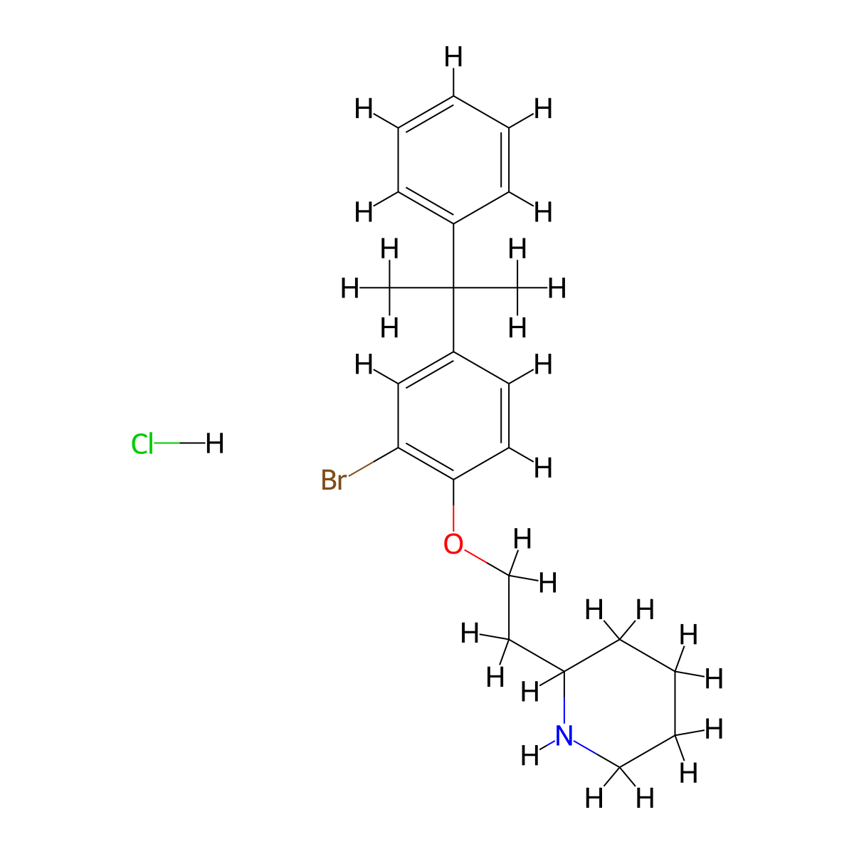 2-{2-[2-Bromo-4-(1-methyl-1-phenylethyl)phenoxy]-ethyl}piperidine hydrochloride molecular structure, CAS 1219967-16-4