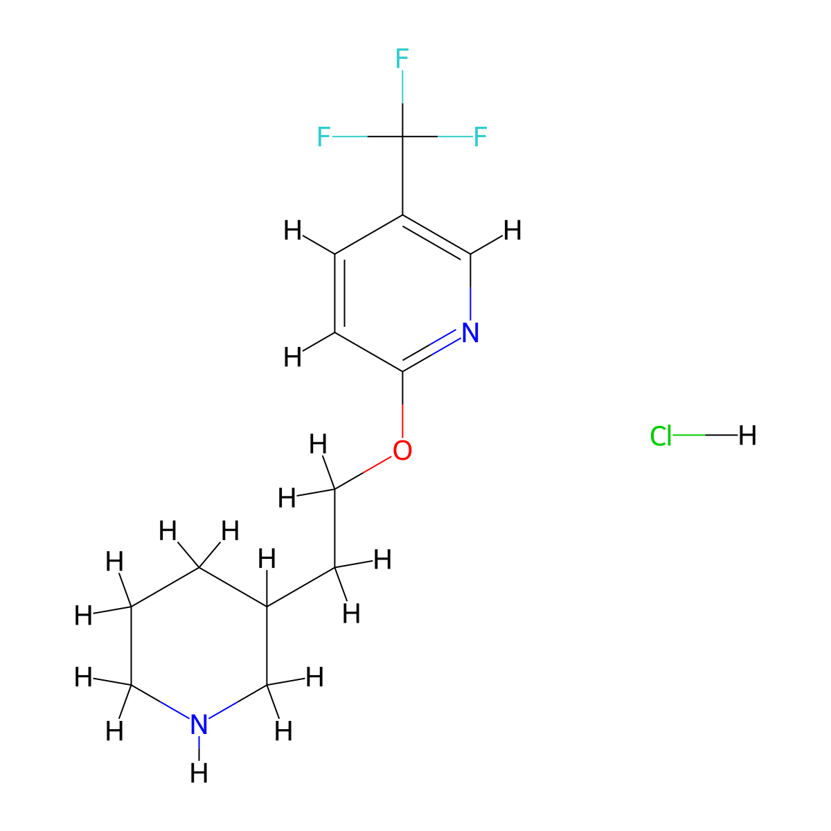 2-[2-(3-Piperidinyl)ethoxy]-5-(trifluoromethyl)-pyridine hydrochloride molecular structure, CAS 1219967-33-5