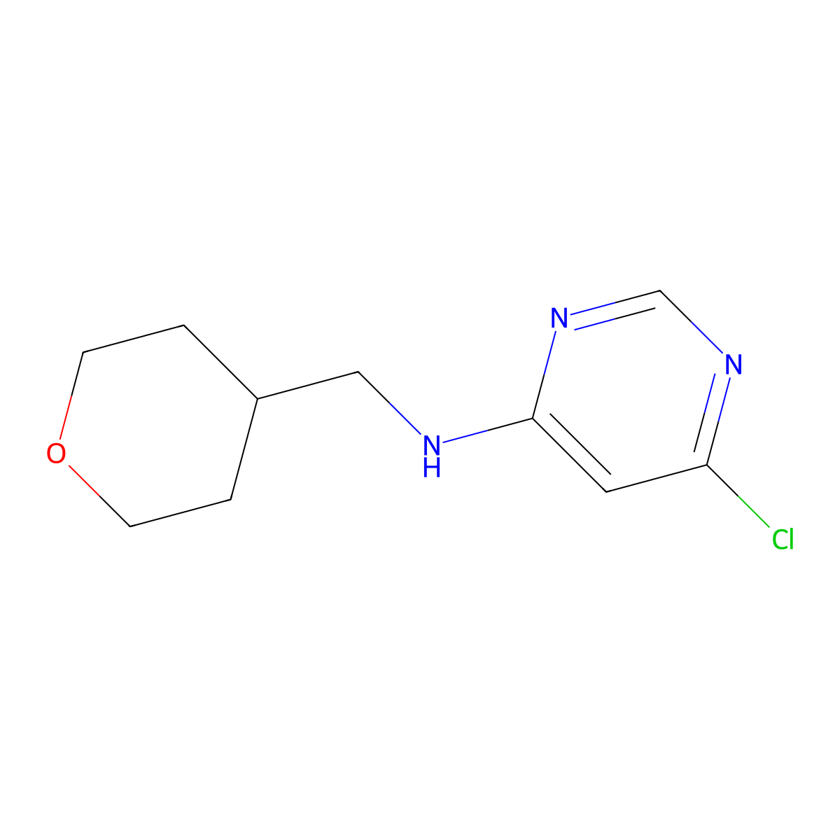 6-Chloro-N-(tetrahydro-2H-pyran-4-ylmethyl)-4-pyrimidinamine molecular structure, CAS 1219967-35-7