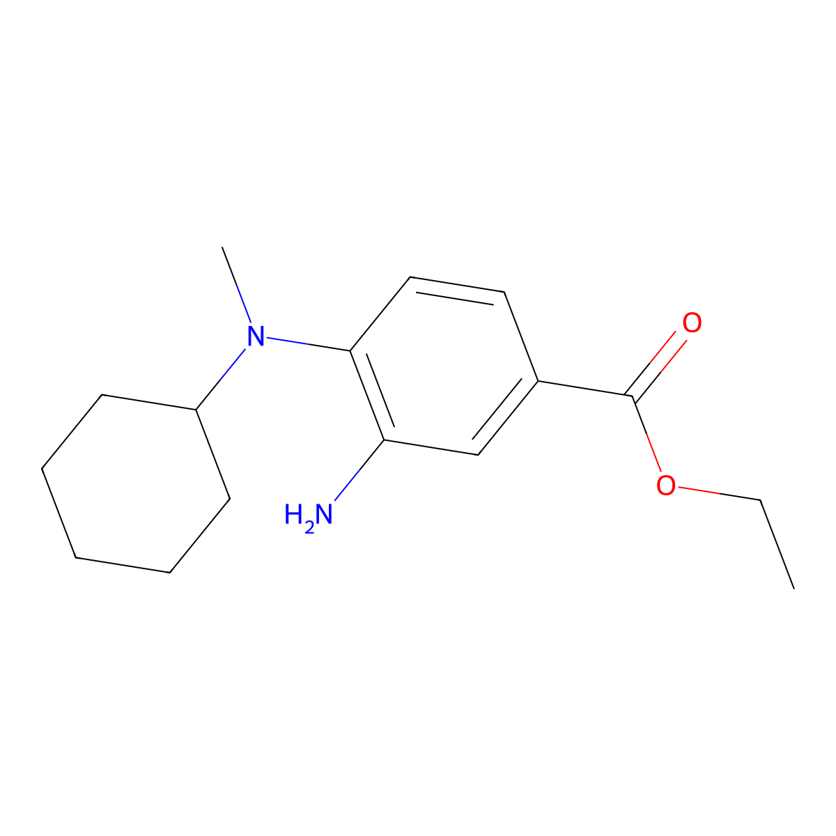 Ethyl 3-amino-4-[cyclohexyl(methyl)amino]benzoate molecular structure, CAS 1219967-38-0