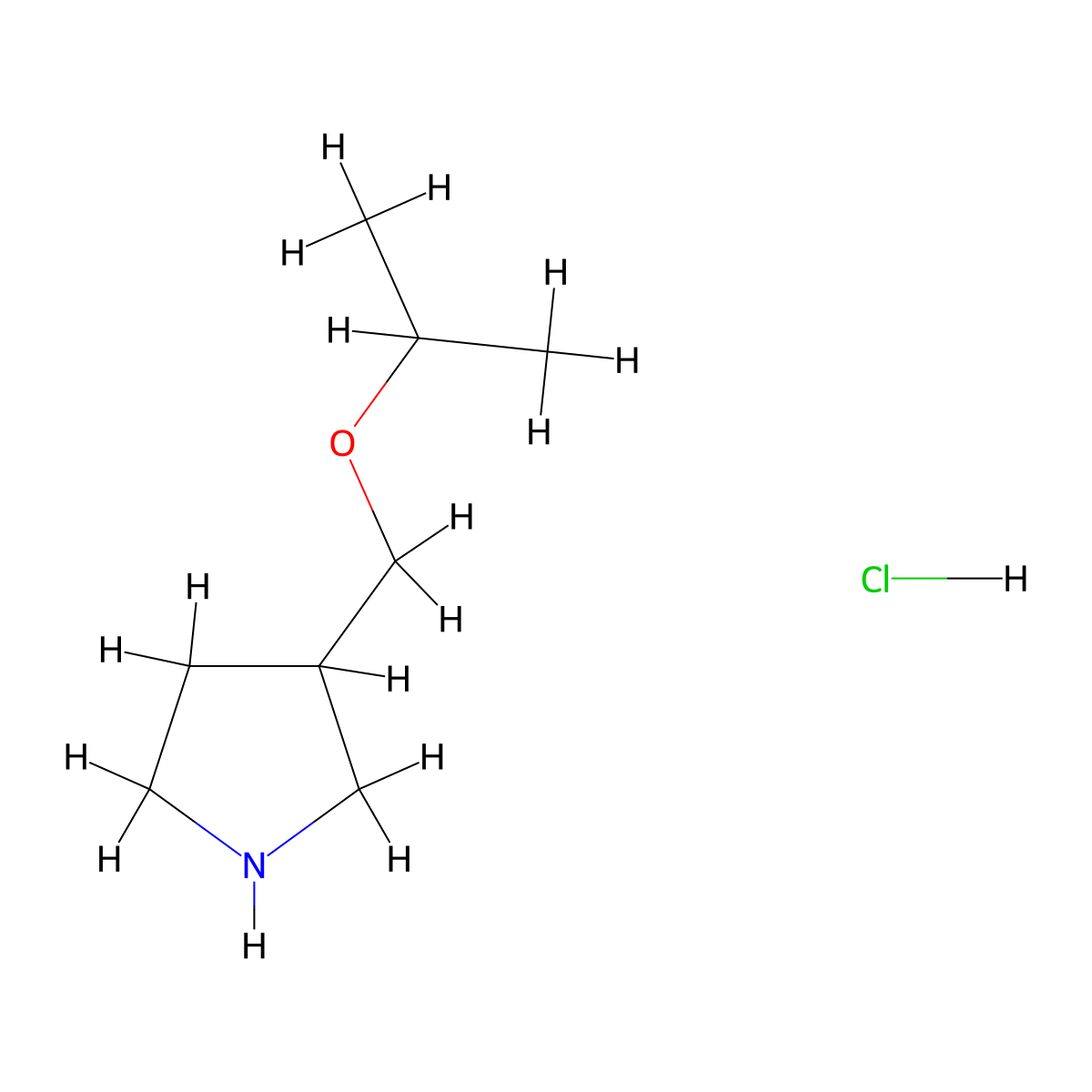 3-(Isopropoxymethyl)pyrrolidine hydrochloride molecular structure, CAS 1219967-48-2