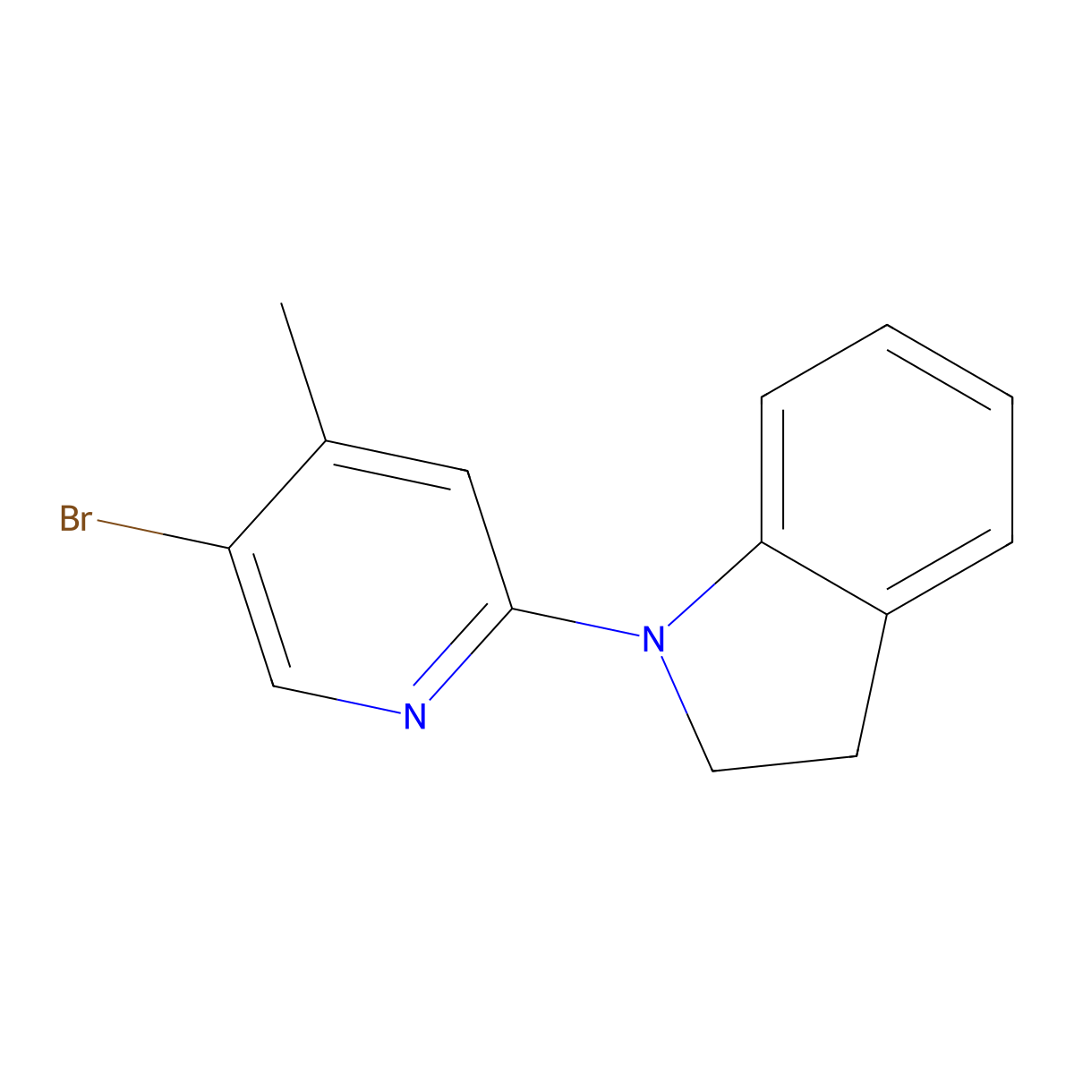 1-(5-Bromo-4-methyl-2-pyridinyl)indoline molecular structure, CAS 1219967-52-8
