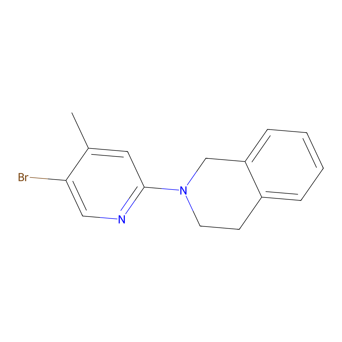 2-(5-Bromo-4-methyl-2-pyridinyl)-1,2,3,4-tetrahydroisoquinoline molecular structure, CAS 1219967-56-2