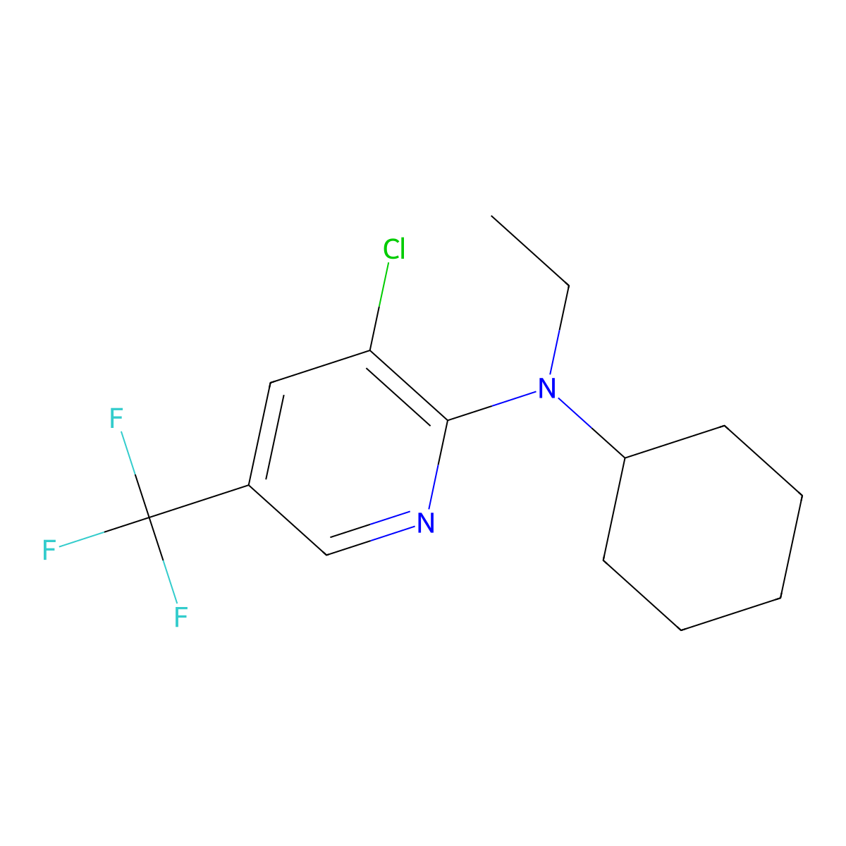 3-chloro-N-cyclohexyl-N-ethyl-5-(trifluoromethyl)pyridin-2-amine molecular structure, CAS 1219967-65-3