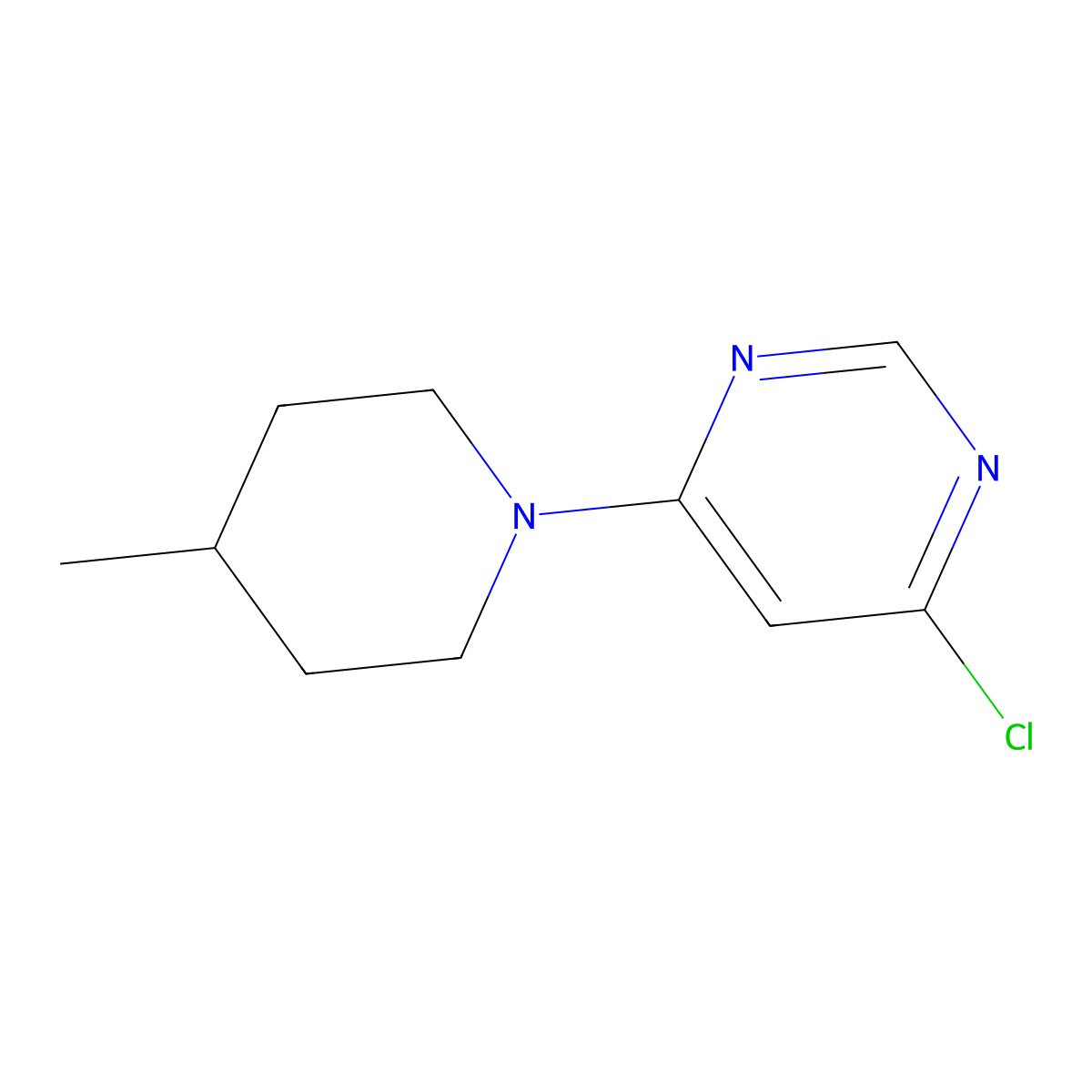 4-Chloro-6-(4-methyl-1-piperidinyl)pyrimidine molecular structure, CAS 1219967-85-7