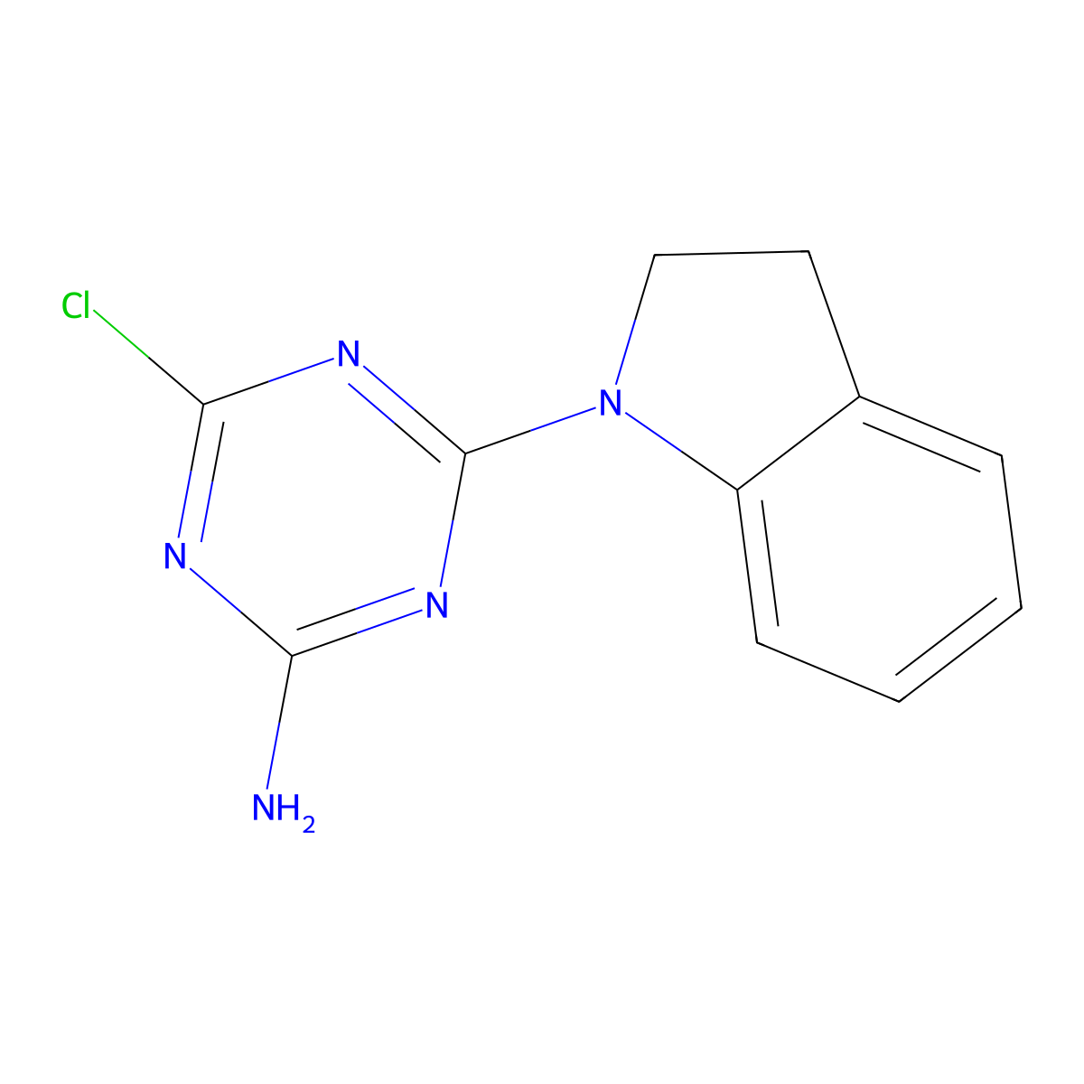 4-Chloro-6-(2,3-dihydro-1H-indol-1-YL)-1,3,5-triazin-2-amine molecular structure, CAS 1219967-86-8