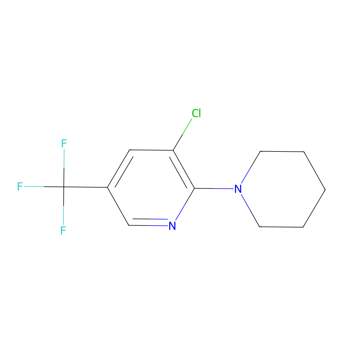3-Chloro-2-(1-piperidinyl)-5-(trifluoromethyl)-pyridine molecular structure, CAS 1219967-90-4