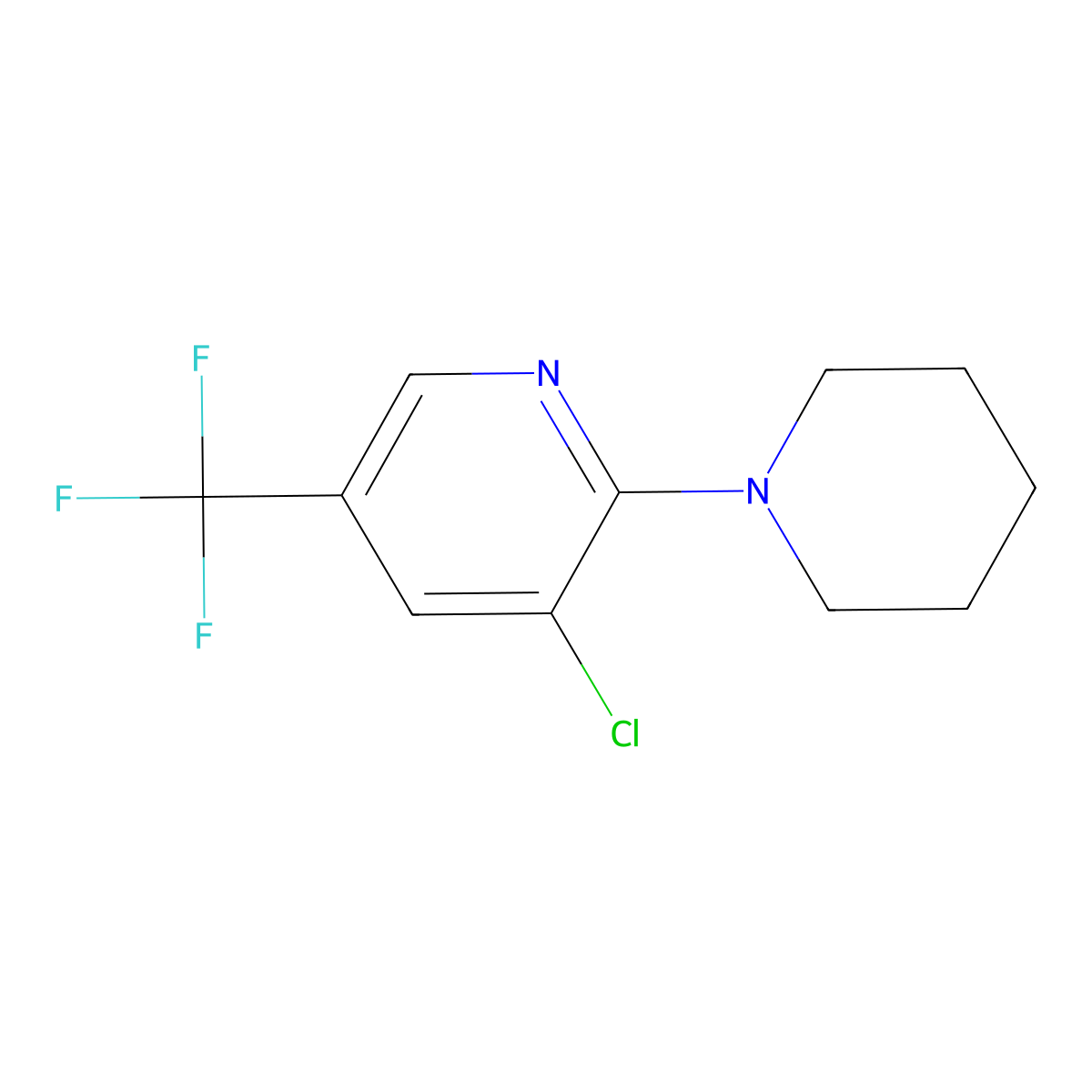 3-Chloro-2-(1-piperidinyl)-5-(trifluoromethyl)-pyridine molecular structure, CAS 1219967-90-4
