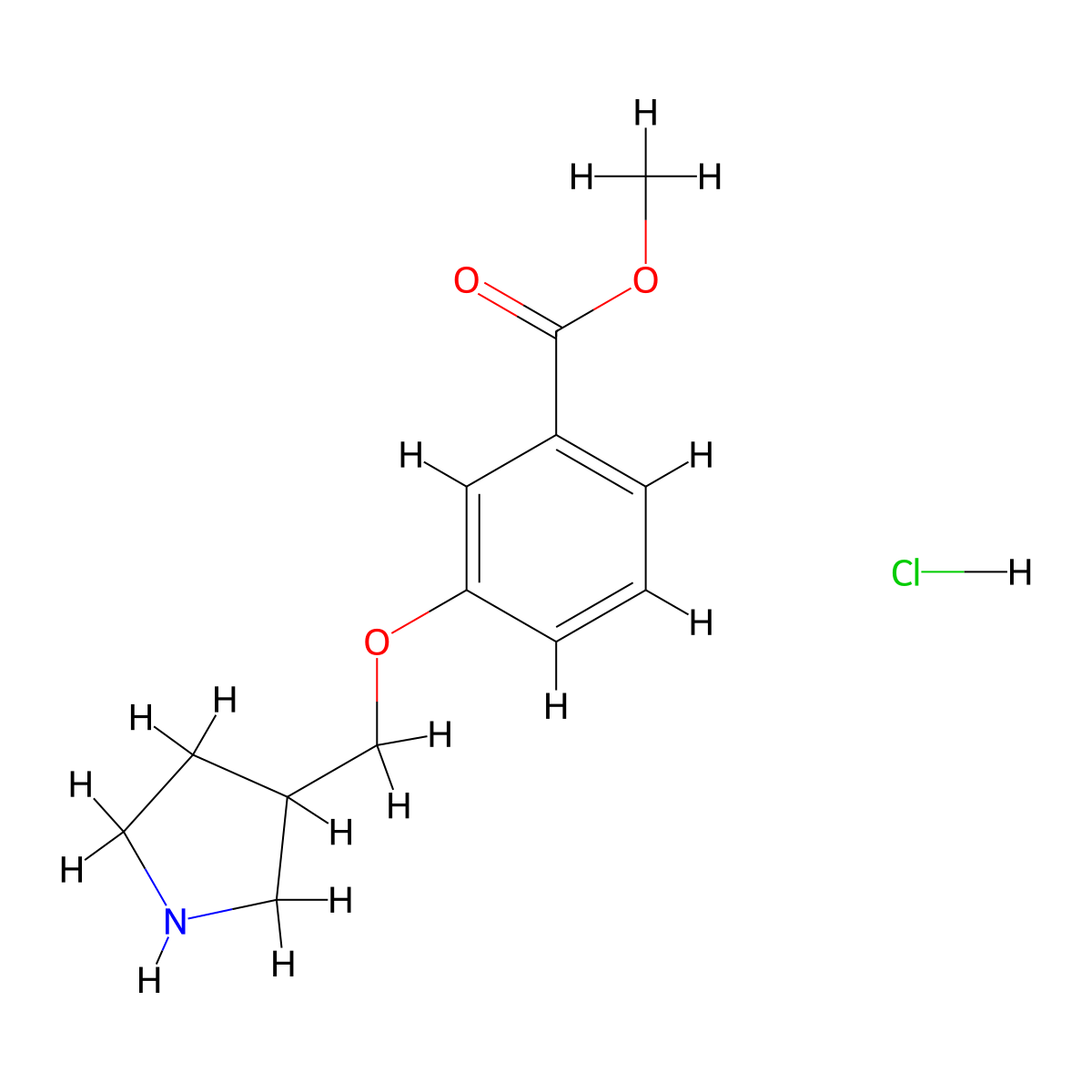 Methyl 3-(3-pyrrolidinylmethoxy)benzoate hydrochloride molecular structure, CAS 1219968-06-5
