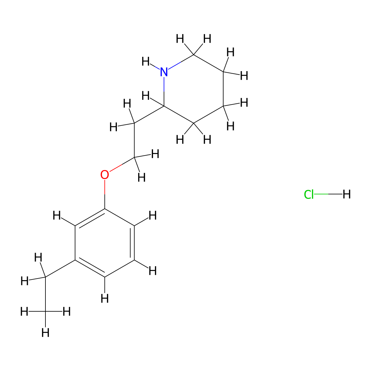 2-[2-(3-Ethylphenoxy)ethyl]piperidine hydrochloride molecular structure, CAS 1219968-13-4