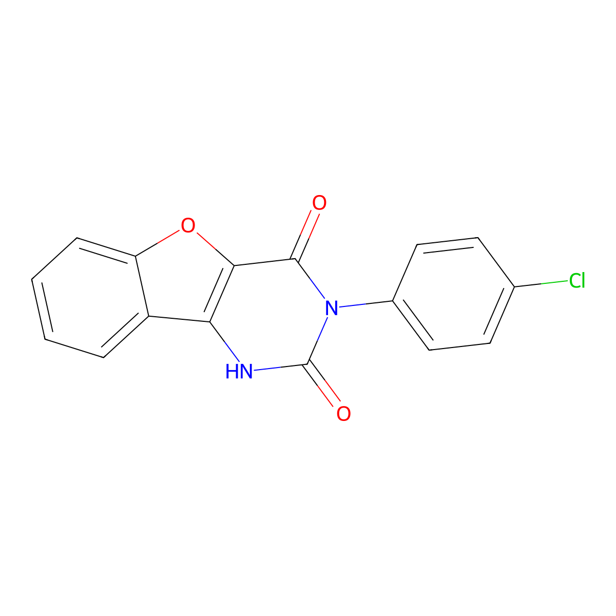 3-(4-chlorophenyl)[1]benzofuro[3,2-d]pyrimidine-2,4(1H,3H)-dione molecular structure, CAS 121997-02-2