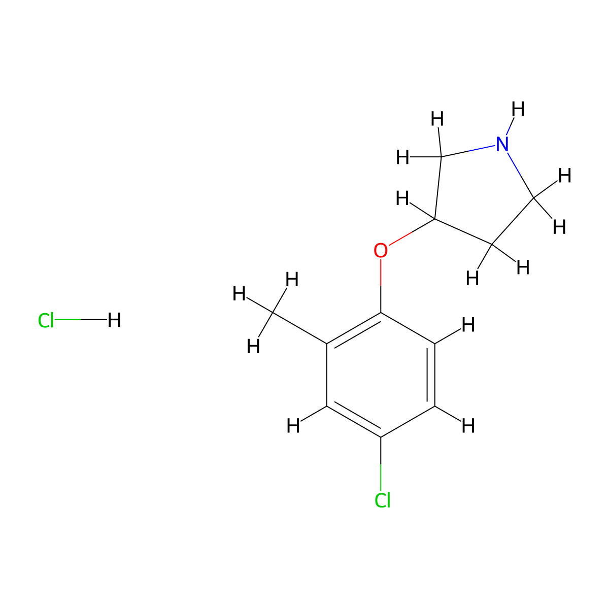 3-(4-Chloro-2-methylphenoxy)pyrrolidine hydrochloride molecular structure, CAS 1219971-75-1