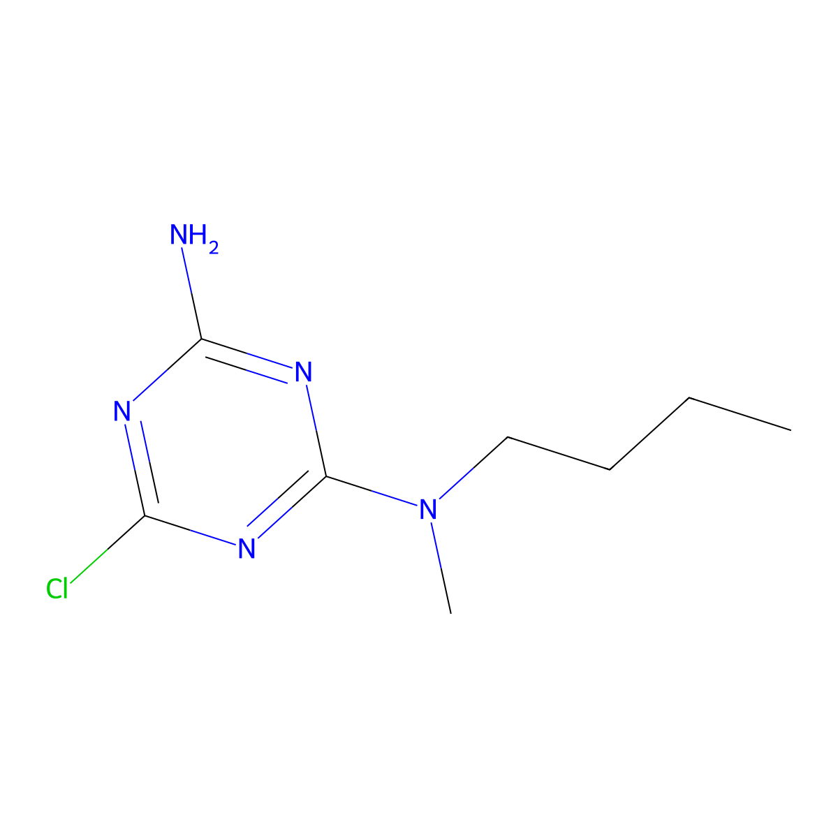 N~2~-butyl-6-chloro-N~2~-methyl-1,3,5-triazine-2,4-diamine molecular structure, CAS 1219971-78-4