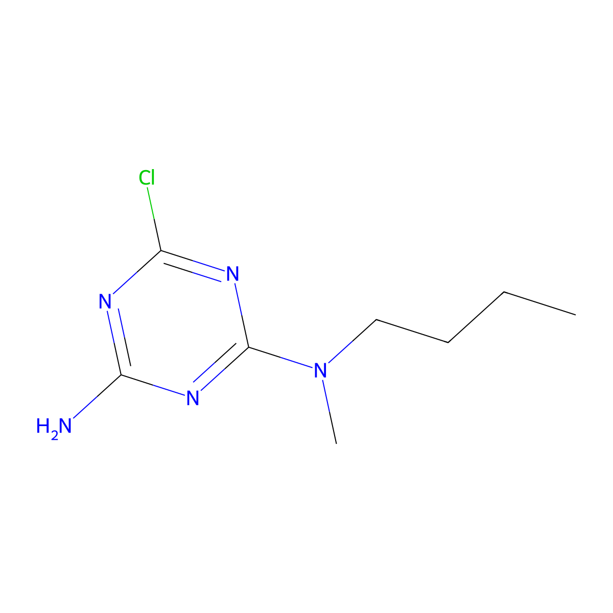 N~2~-butyl-6-chloro-N~2~-methyl-1,3,5-triazine-2,4-diamine molecular structure, CAS 1219971-78-4