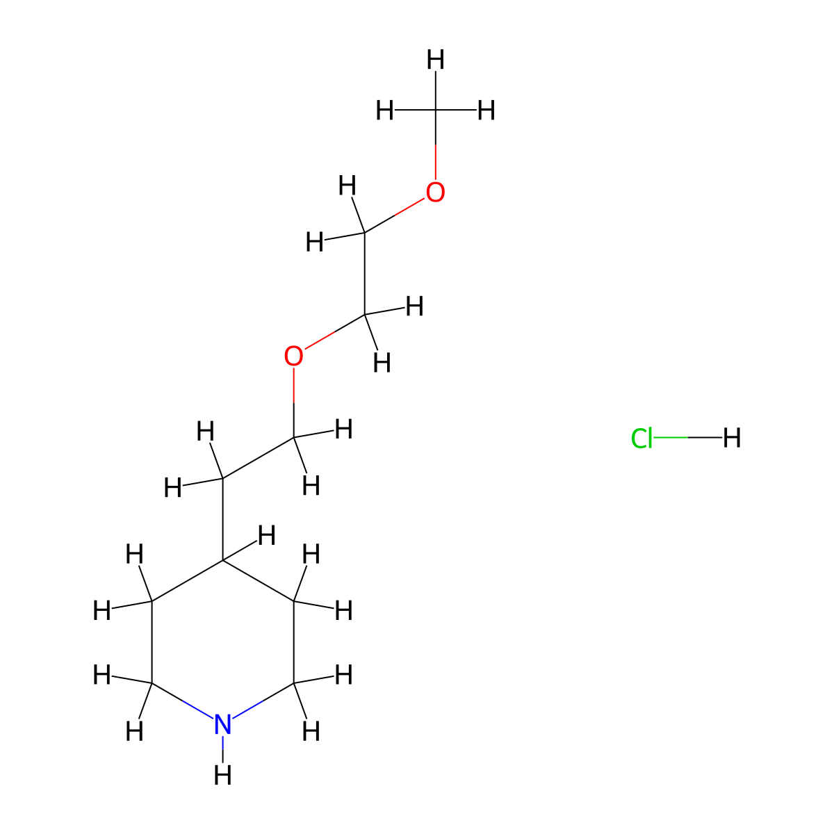 4-[2-(2-Methoxyethoxy)ethyl]piperidine hydrochloride molecular structure, CAS 1219971-84-2