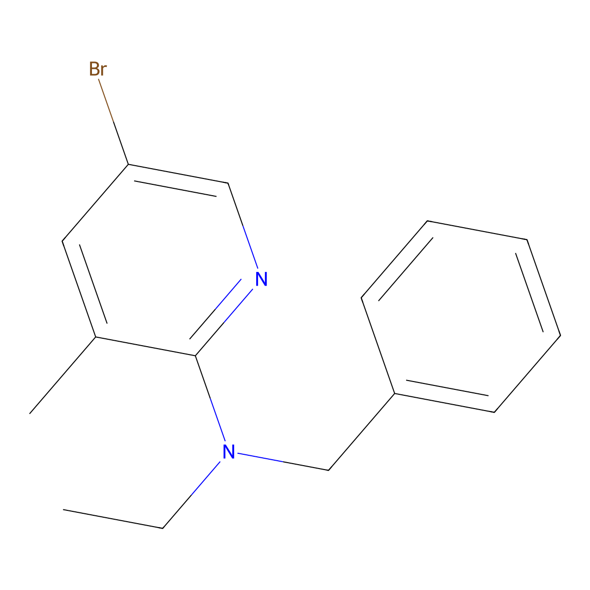 N-benzyl-5-bromo-N-ethyl-3-methylpyridin-2-amine molecular structure, CAS 1219971-97-7