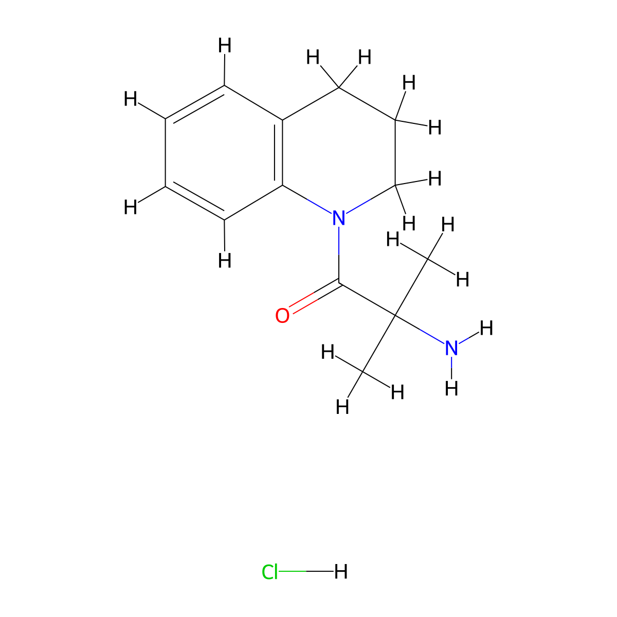 2-Amino-1-[3,4-dihydro-1(2H)-quinolinyl]-2-methyl-1-propanone hydrochloride molecular structure, CAS 1219972-02-7