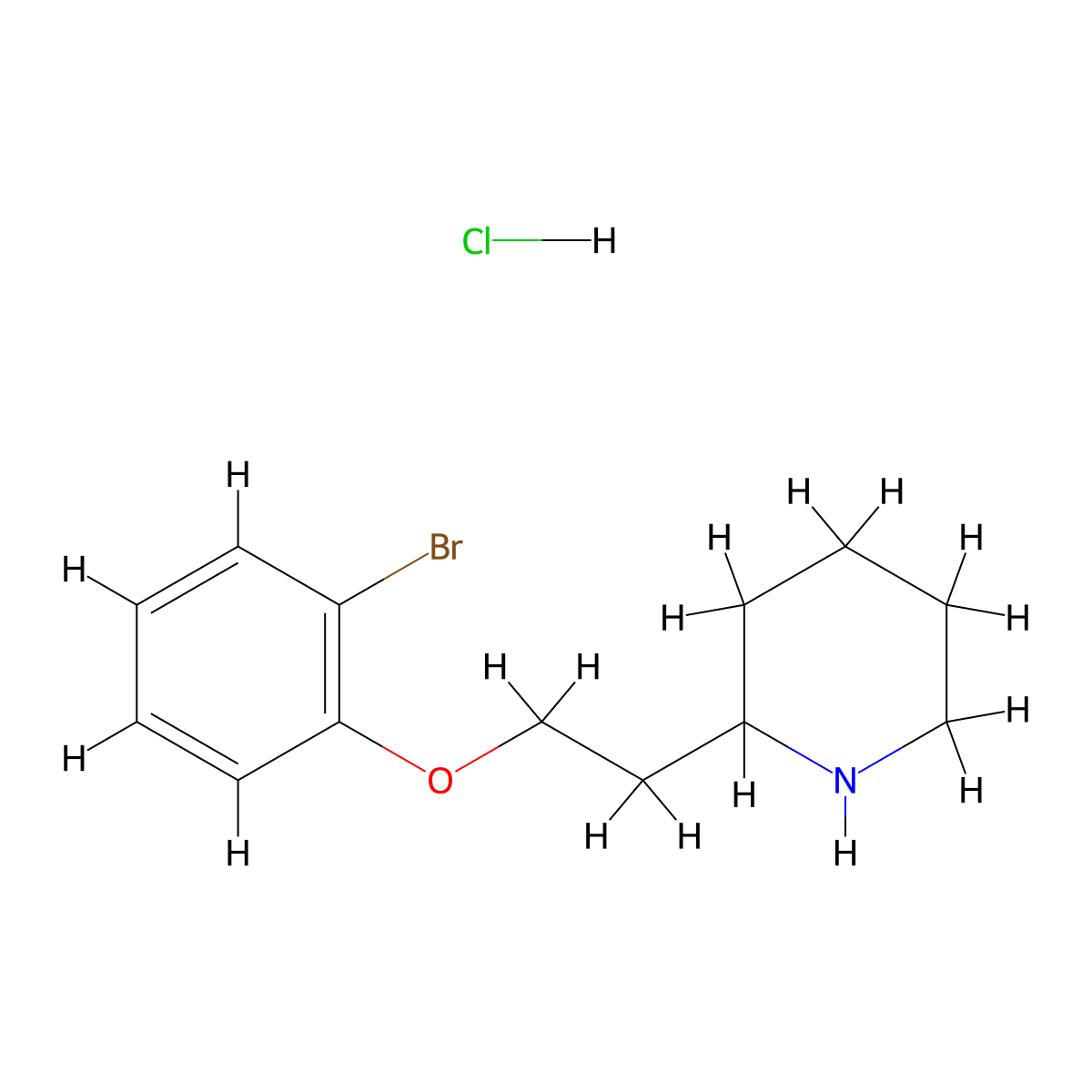 2-[2-(2-Bromophenoxy)ethyl]piperidine hydrochloride molecular structure, CAS 1219972-05-0