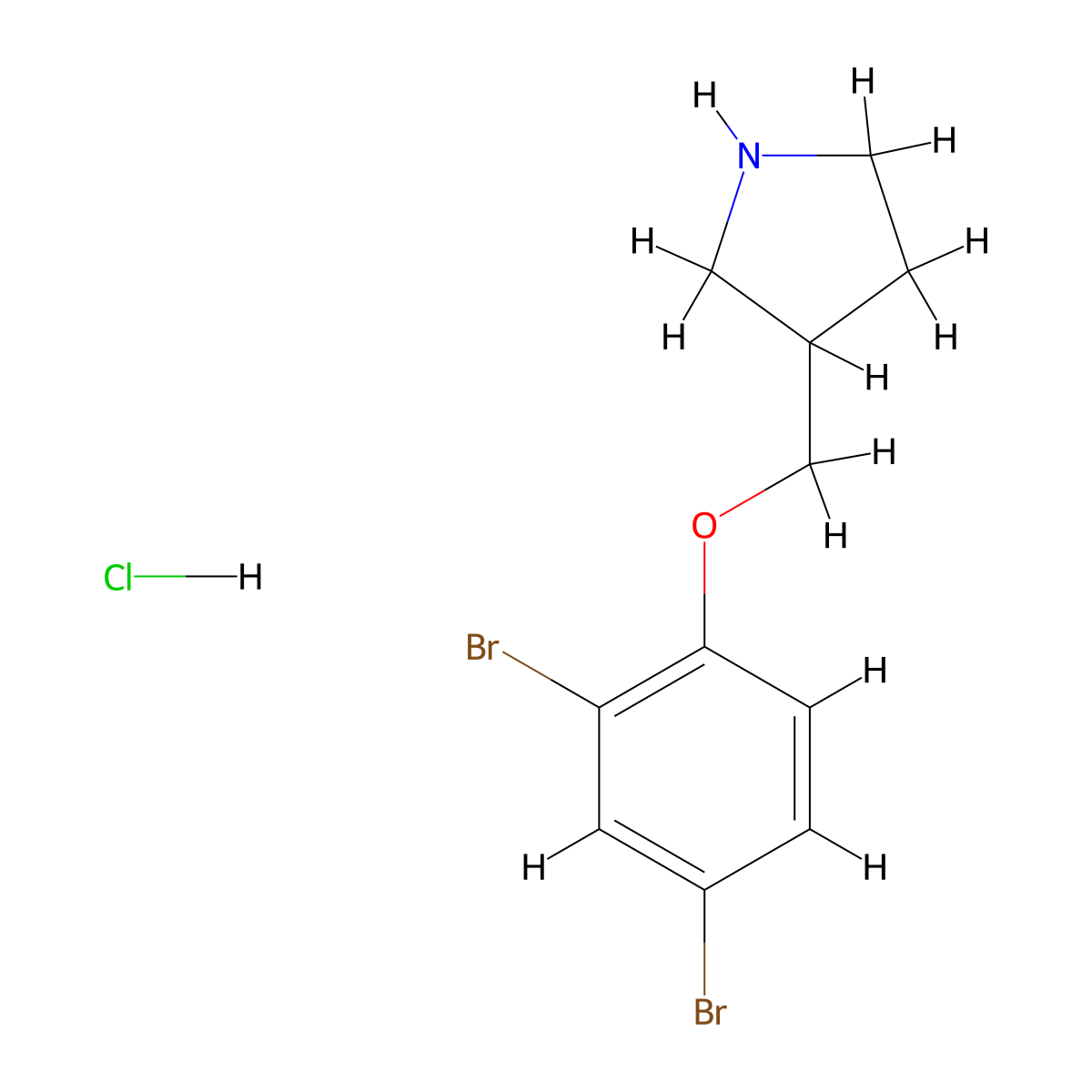 3-[(2,4-Dibromophenoxy)methyl]pyrrolidine hydrochloride molecular structure, CAS 1219972-18-5