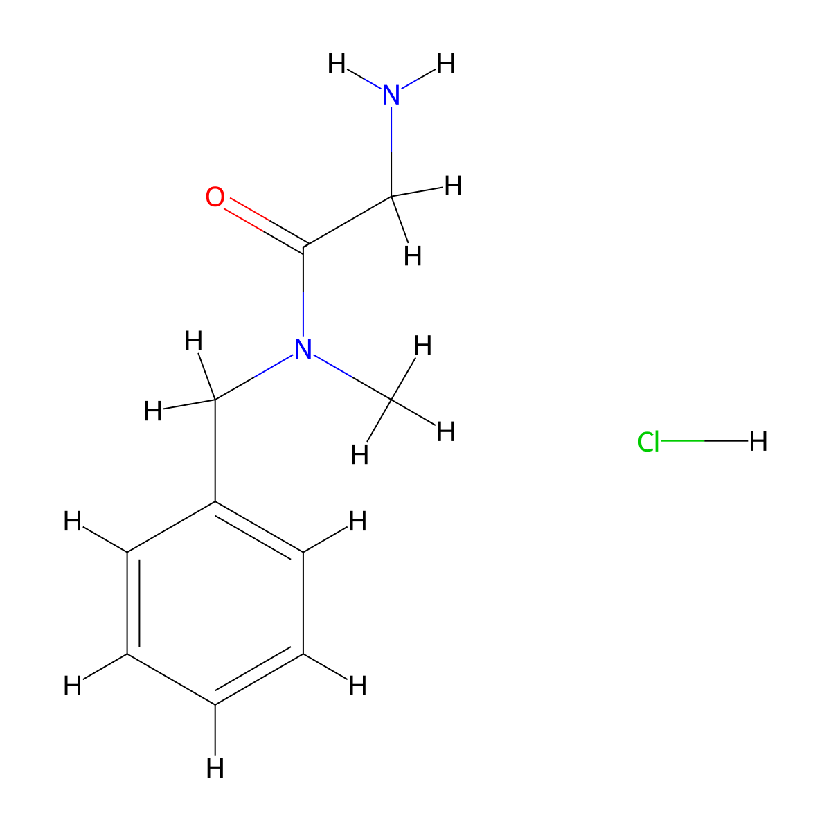 2-Amino-N-benzyl-N-methylacetamide hydrochloride molecular structure, CAS 1219972-20-9