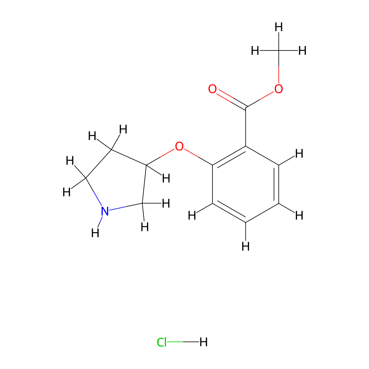 Methyl 2-(3-pyrrolidinyloxy)benzoate hydrochloride molecular structure, CAS 1219972-41-4