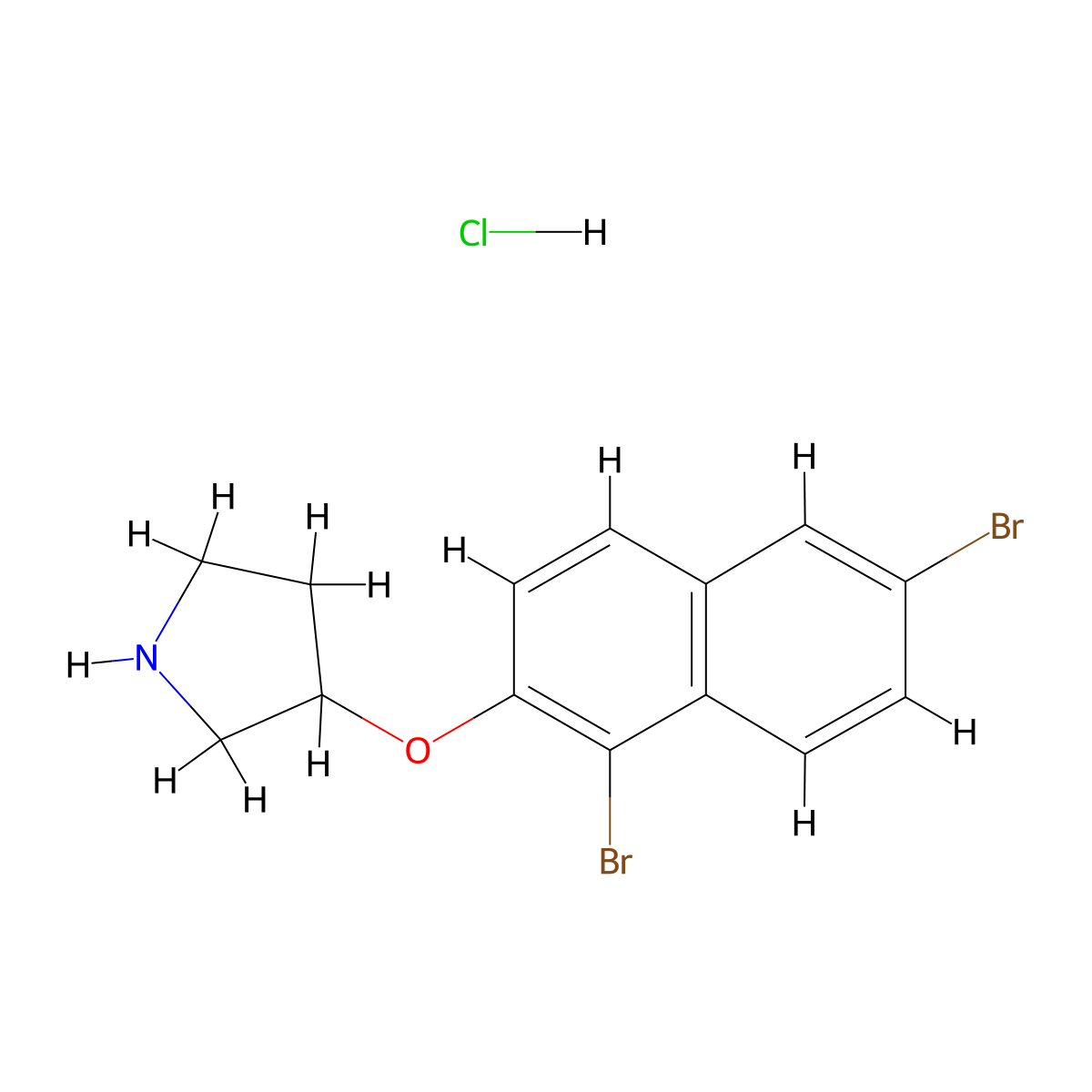 3-[(1,6-Dibromo-2-naphthyl)oxy]pyrrolidine hydrochloride molecular structure, CAS 1219972-43-6