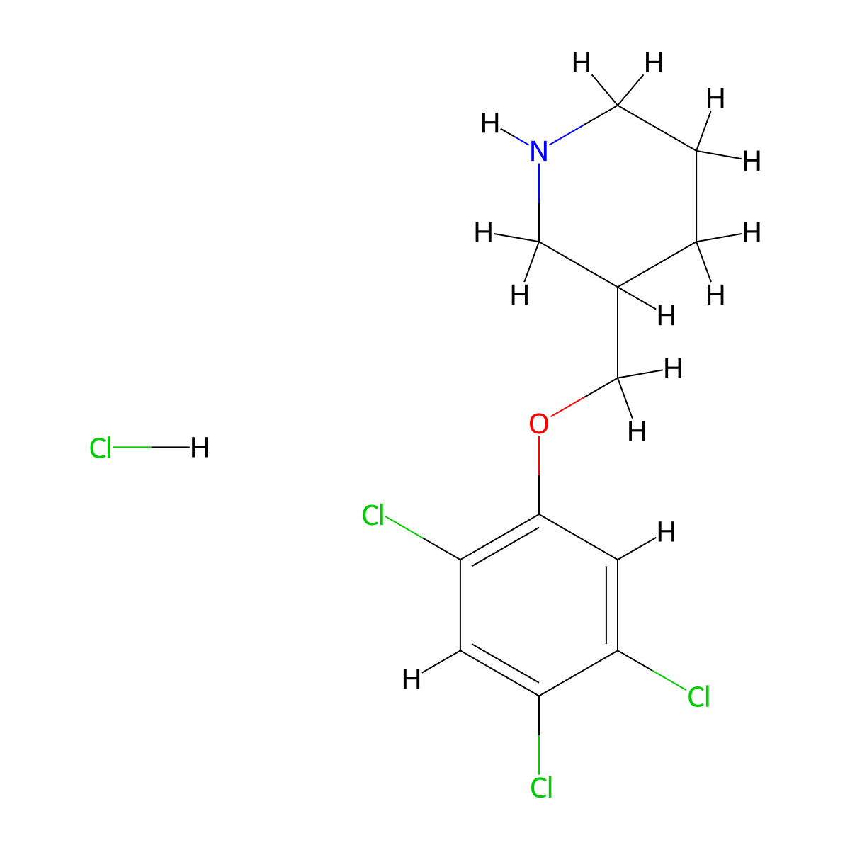 3-[(2,4,5-Trichlorophenoxy)methyl]piperidine hydrochloride molecular structure, CAS 1219972-44-7