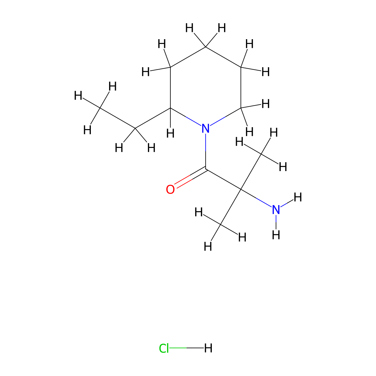 2-Amino-1-(2-ethyl-1-piperidinyl)-2-methyl-1-propanone hydrochloride molecular structure, CAS 1219972-55-0
