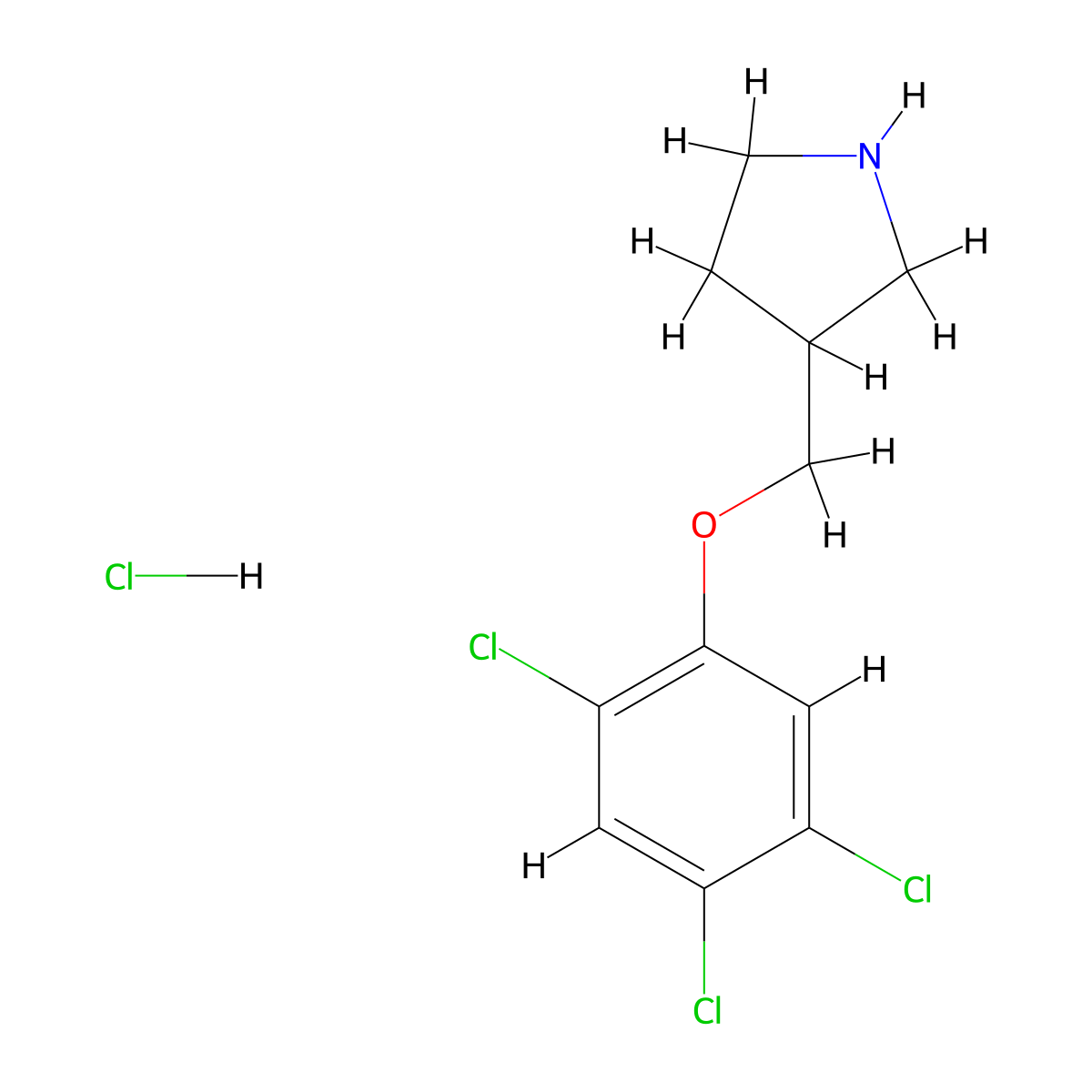 3-[(2,4,5-Trichlorophenoxy)methyl]pyrrolidine hydrochloride molecular structure, CAS 1219972-56-1