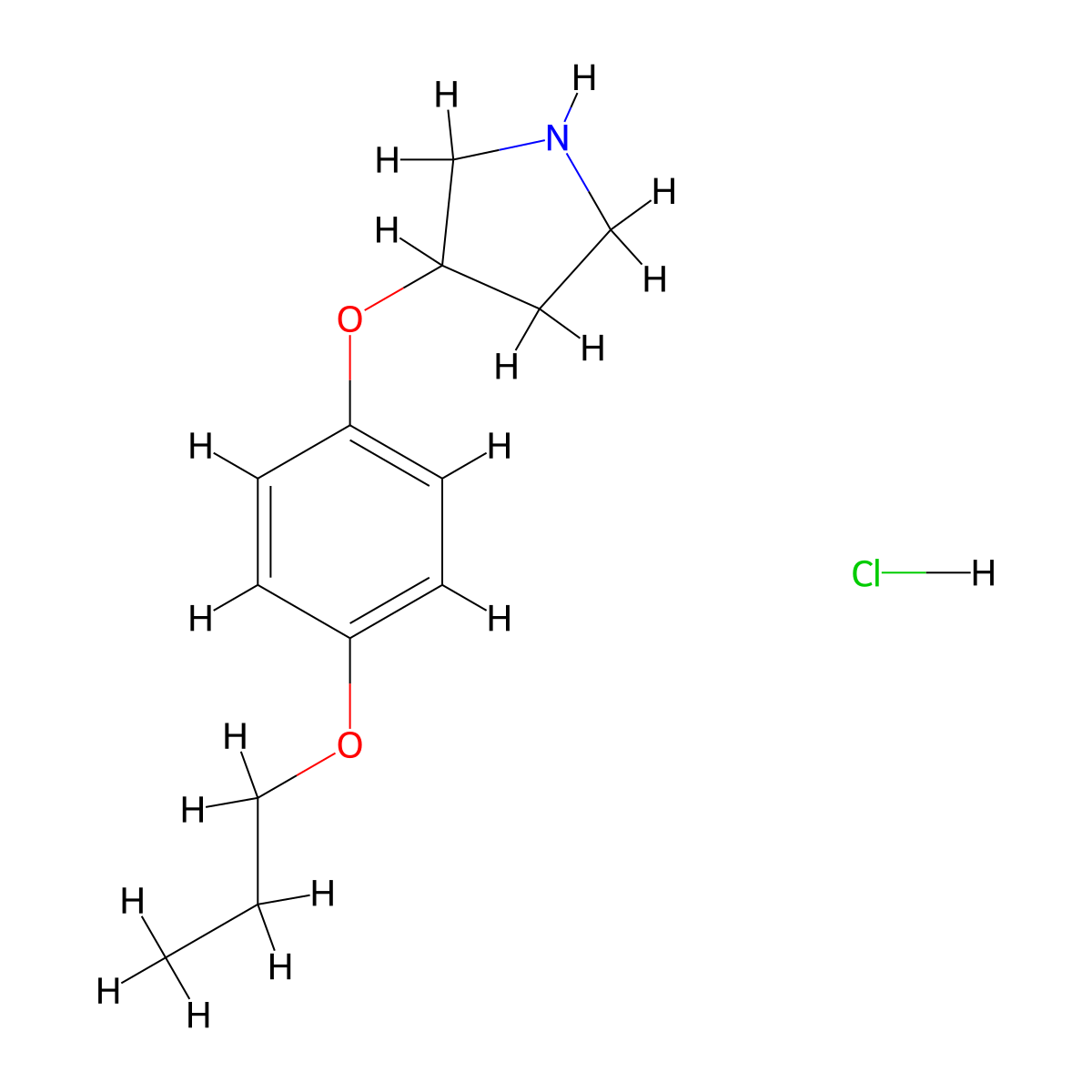 3-(4-Propoxyphenoxy)pyrrolidine hydrochloride molecular structure, CAS 1219972-59-4