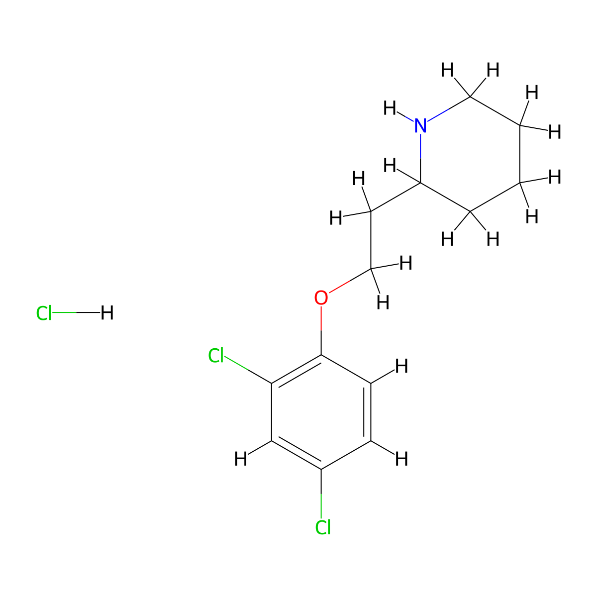 2-[2-(2,4-Dichlorophenoxy)ethyl]piperidine hydrochloride molecular structure, CAS 1219972-68-5