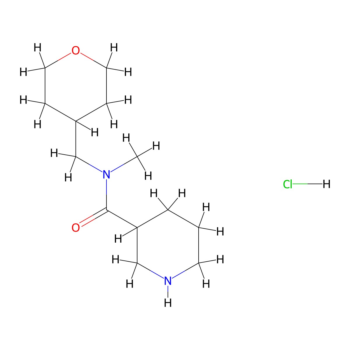 N-Methyl-N-(tetrahydro-2H-pyran-4-ylmethyl)-3-piperidinecarboxamide hydrochloride molecular structure, CAS 1219972-70-9
