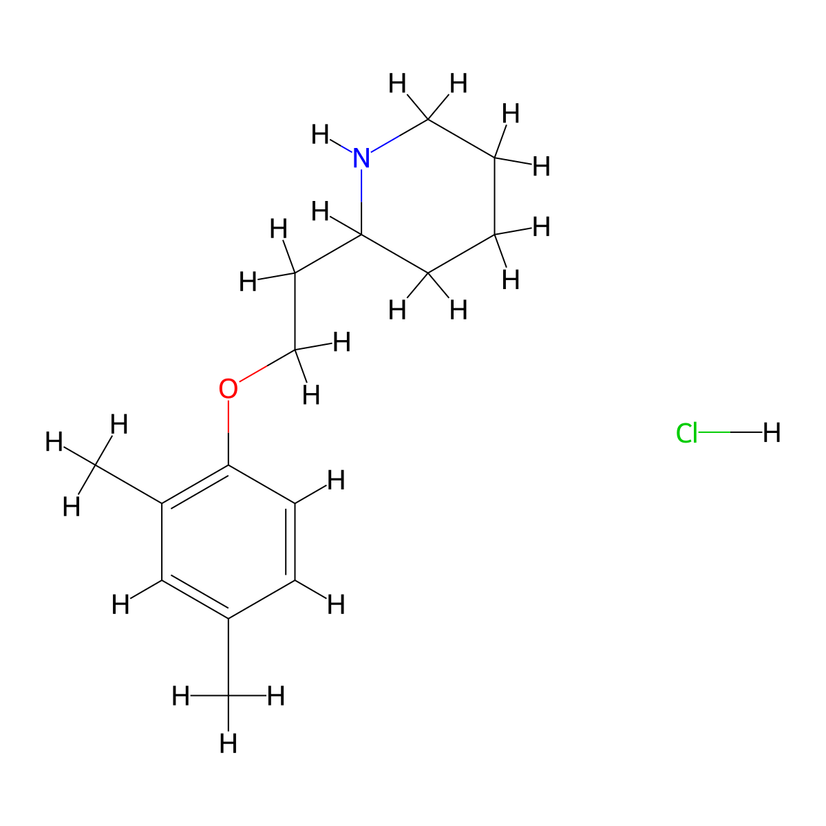2-[2-(2,4-Dimethylphenoxy)ethyl]piperidine hydrochloride molecular structure, CAS 1219976-17-6