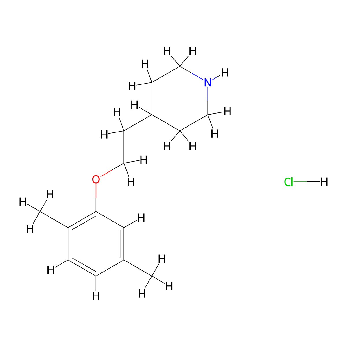 4-[2-(2,5-Dimethylphenoxy)ethyl]piperidine hydrochloride molecular structure, CAS 1219976-22-3
