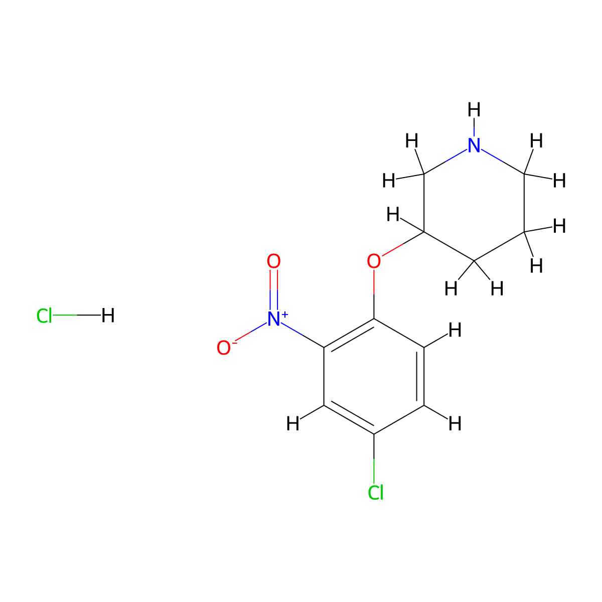 3-(4-Chloro-2-nitrophenoxy)piperidine hydrochloride molecular structure, CAS 1219976-27-8