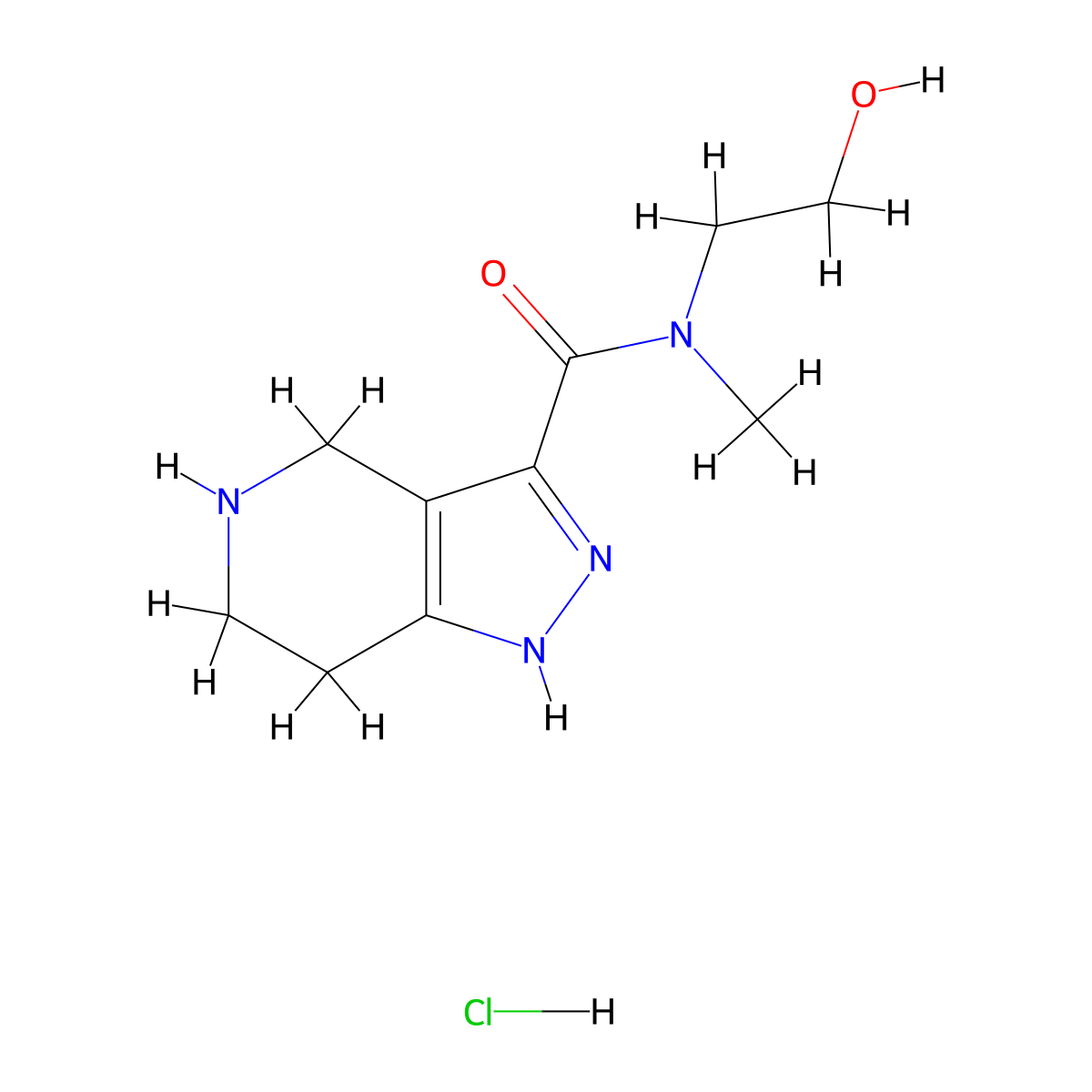 N-(2-Hydroxyethyl)-N-methyl-4,5,6,7-tetrahydro-1H-pyrazolo[4,3-c]pyridine-3-carboxamide hydrochloride molecular structure, CAS 1219976-29-0