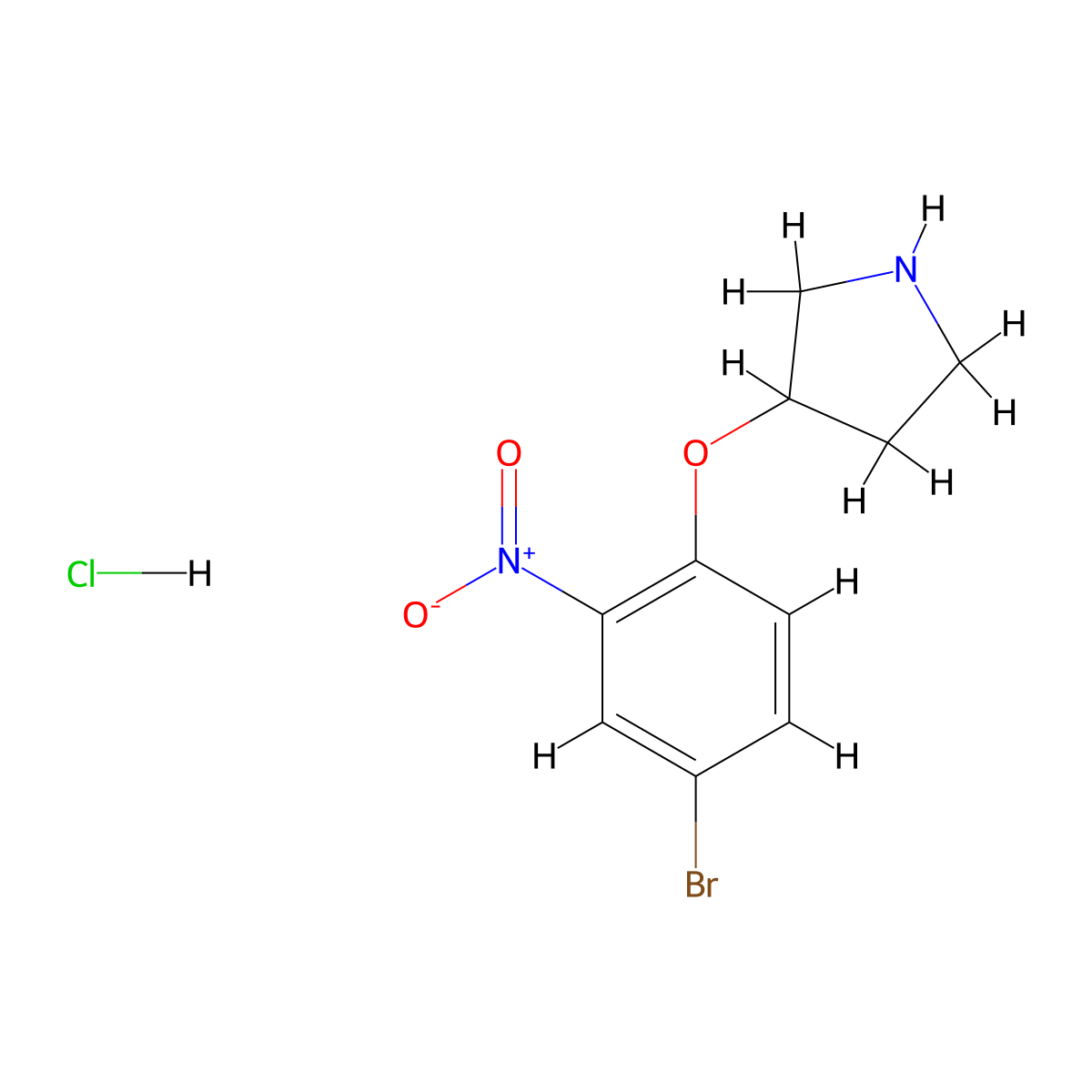 3-(4-Bromo-2-nitrophenoxy)pyrrolidine hydrochloride molecular structure, CAS 1219976-31-4