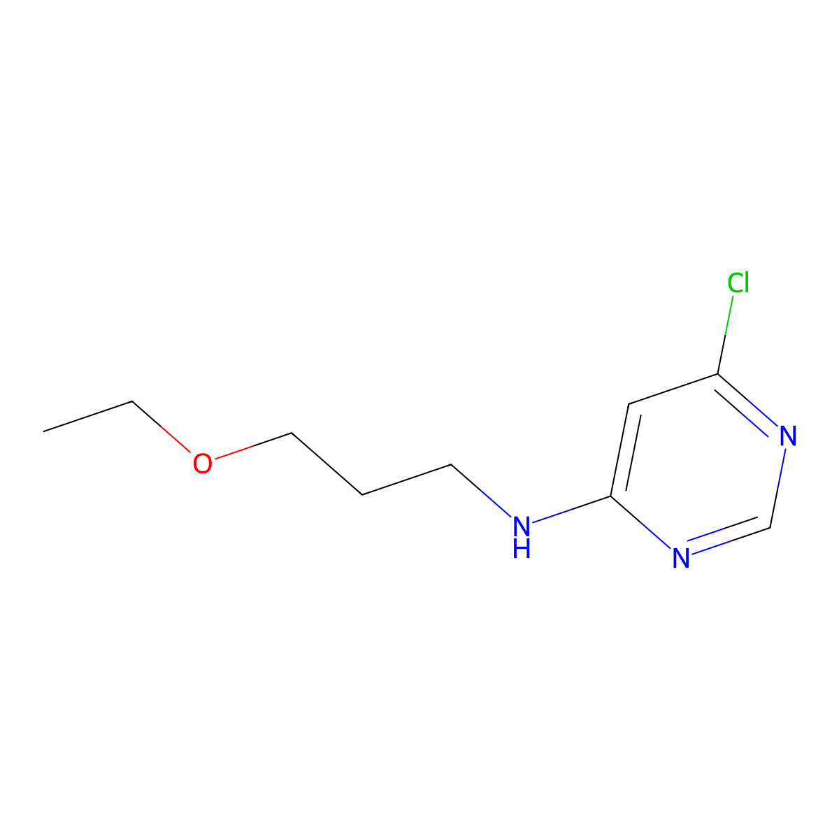 6-Chloro-N-(3-ethoxypropyl)-4-pyrimidinamine molecular structure, CAS 1219976-32-5