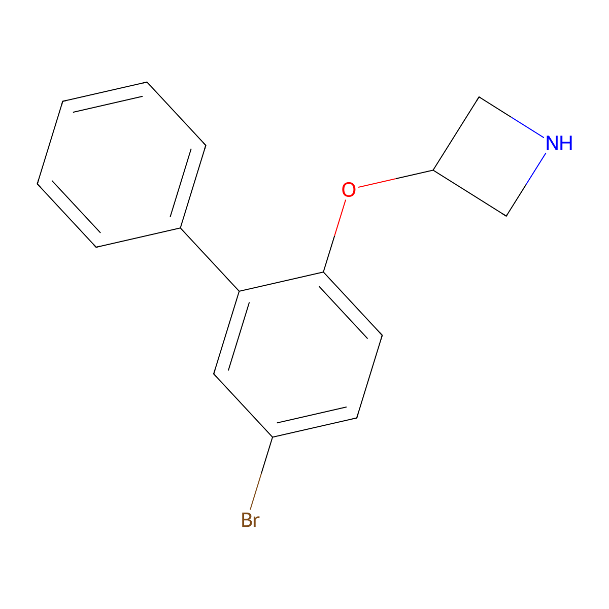 3-((5-Bromo-[1,1'-biphenyl]-2-yl)oxy)azetidine molecular structure, CAS 1219976-39-2